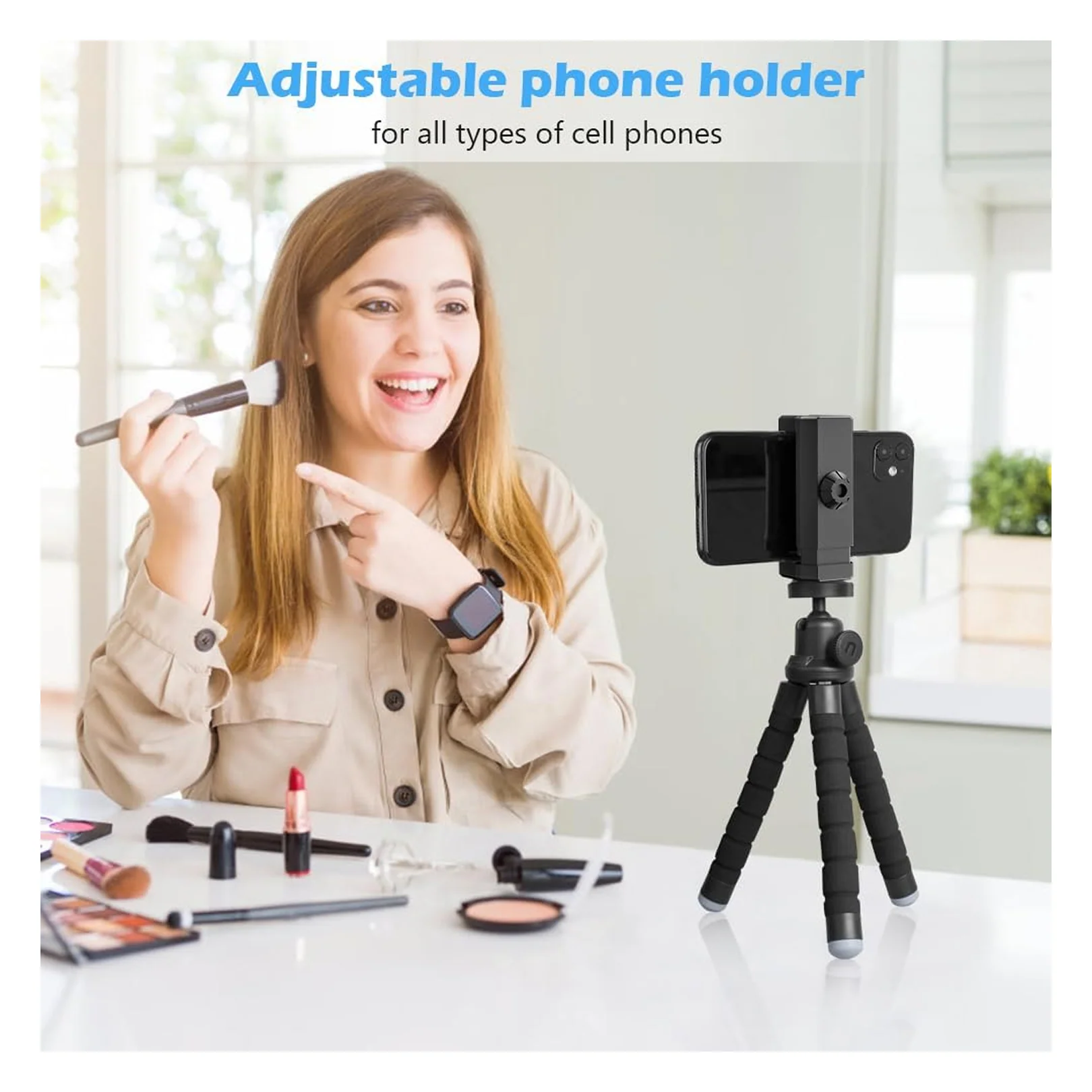 Flexible Mini Tripod Stand with Adjustable Mobile Holder - Image 5