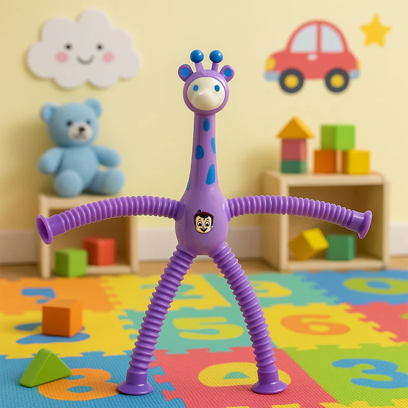 Flexible Pop Tube Giraffe Toy for Kids - Image 3