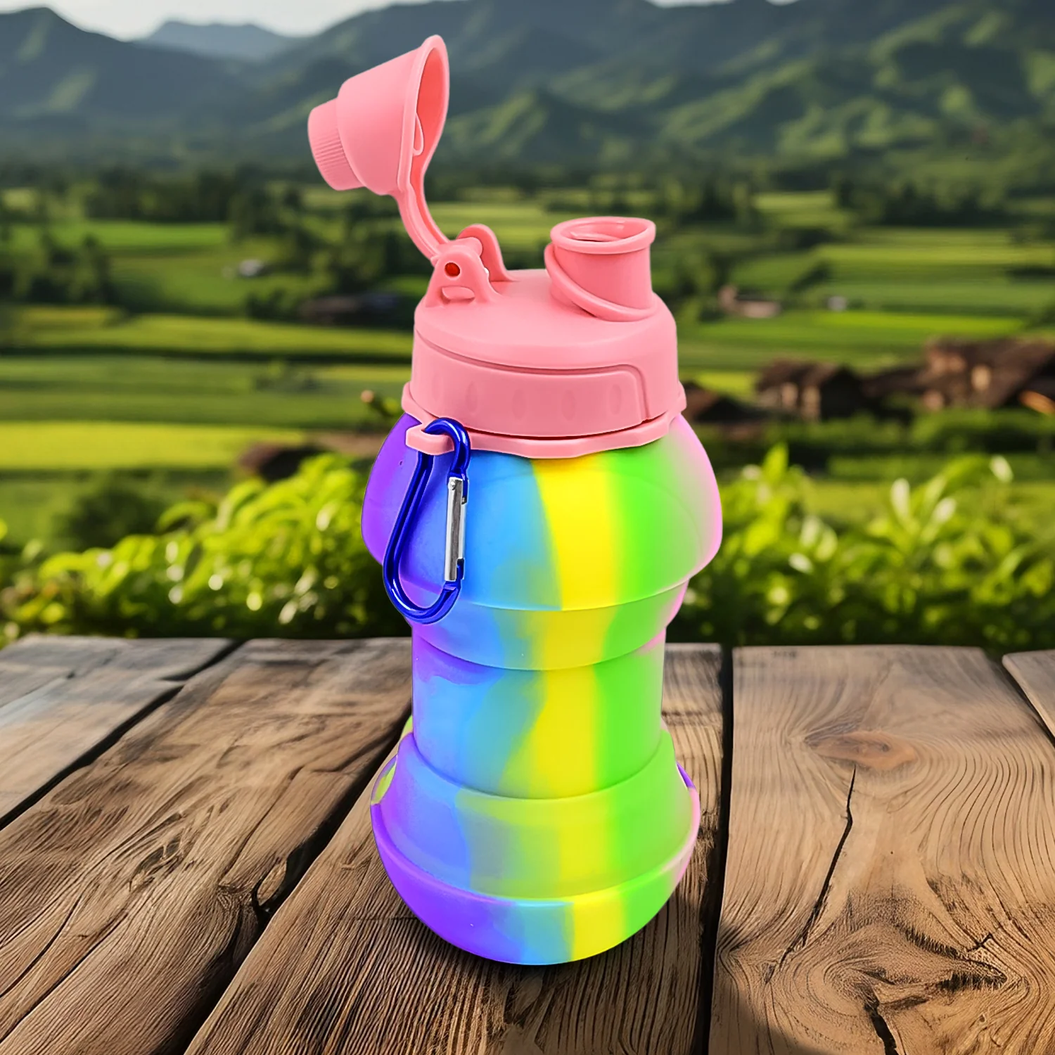 Flexible Collapsible Silicone Sports Water Bottle (260 ML / 20 CM Folding) - Image 3