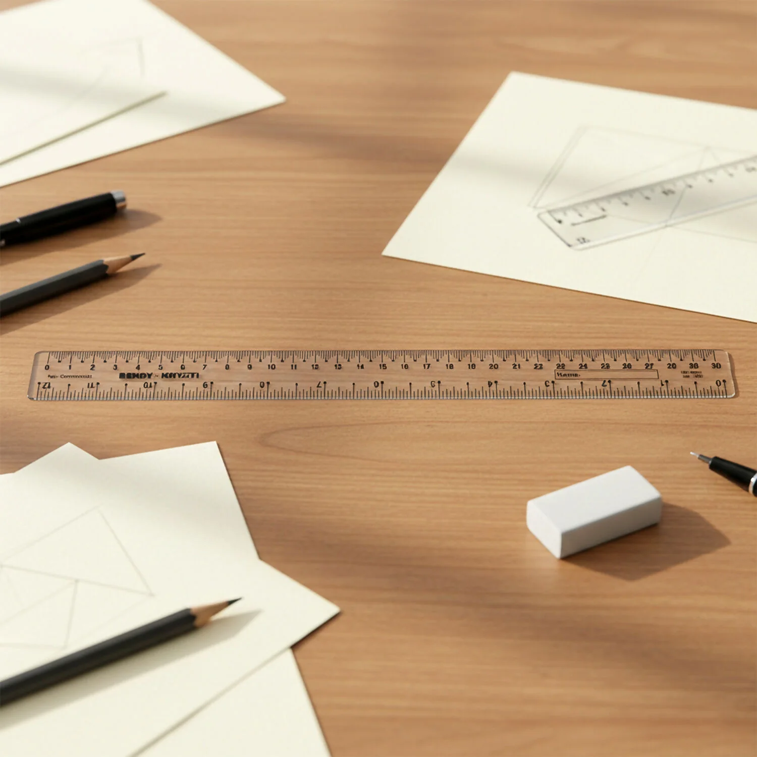 Flexible Transparent 30cm Bendy Ruler with Dual Scale Marking & Name Strip – Unbreakable Plastic (Pack of 5 Pieces) - Image 2