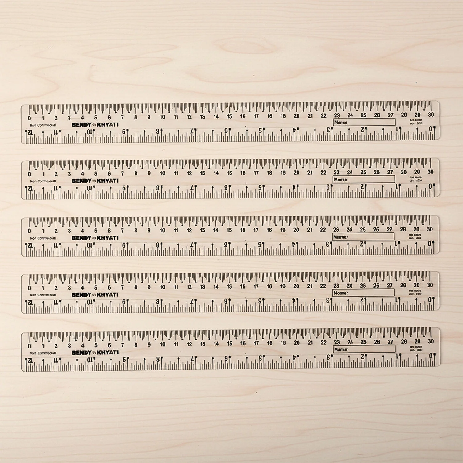 Flexible Transparent 30cm Bendy Ruler with Dual Scale Marking & Name Strip – Unbreakable Plastic (Pack of 5 Pieces) - Image 3