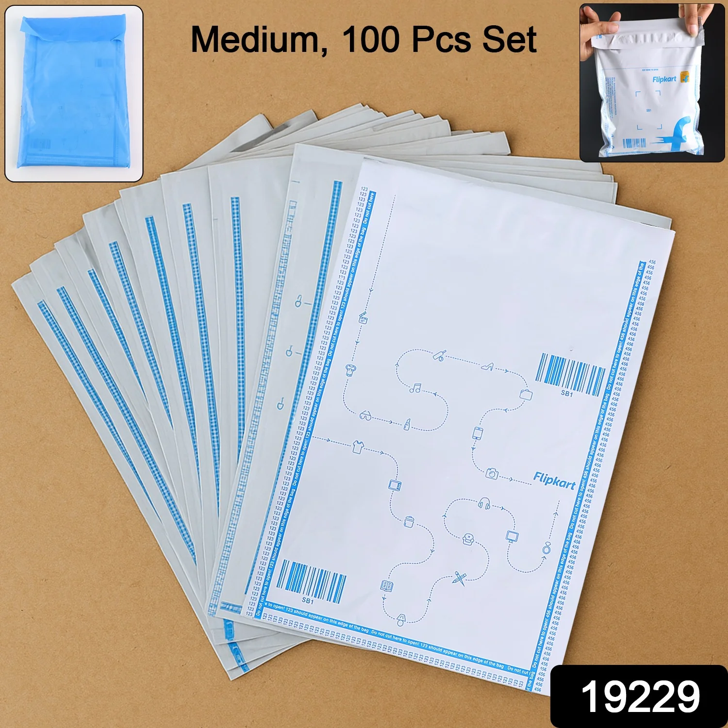 Flipkart Branded Security Courier Bags Medium Size, 100 Pcs Set - Image 2
