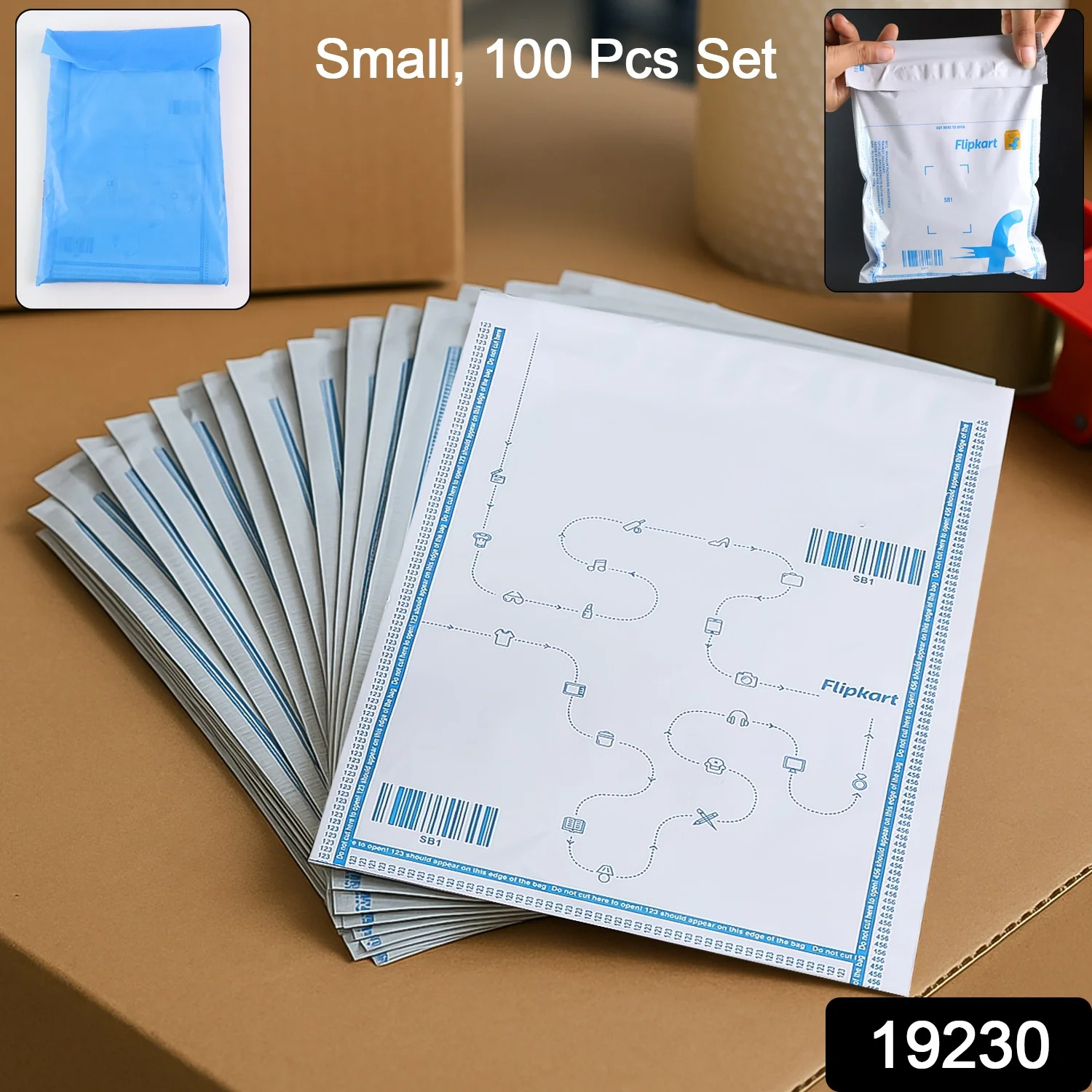 Flipkart Branded Security Courier Bags Small Size, 100 Pcs Set - Image 2