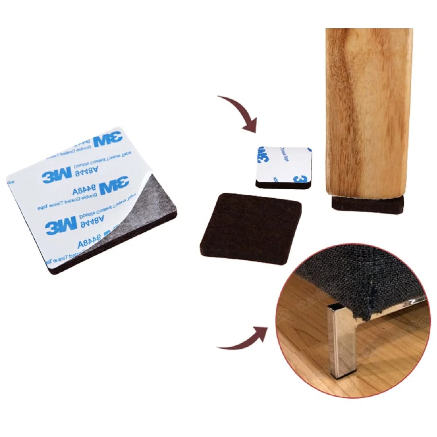 Furniture Pad Square Felt Pads Floor Protector Pad For Home & All Furniture Use - Image 3
