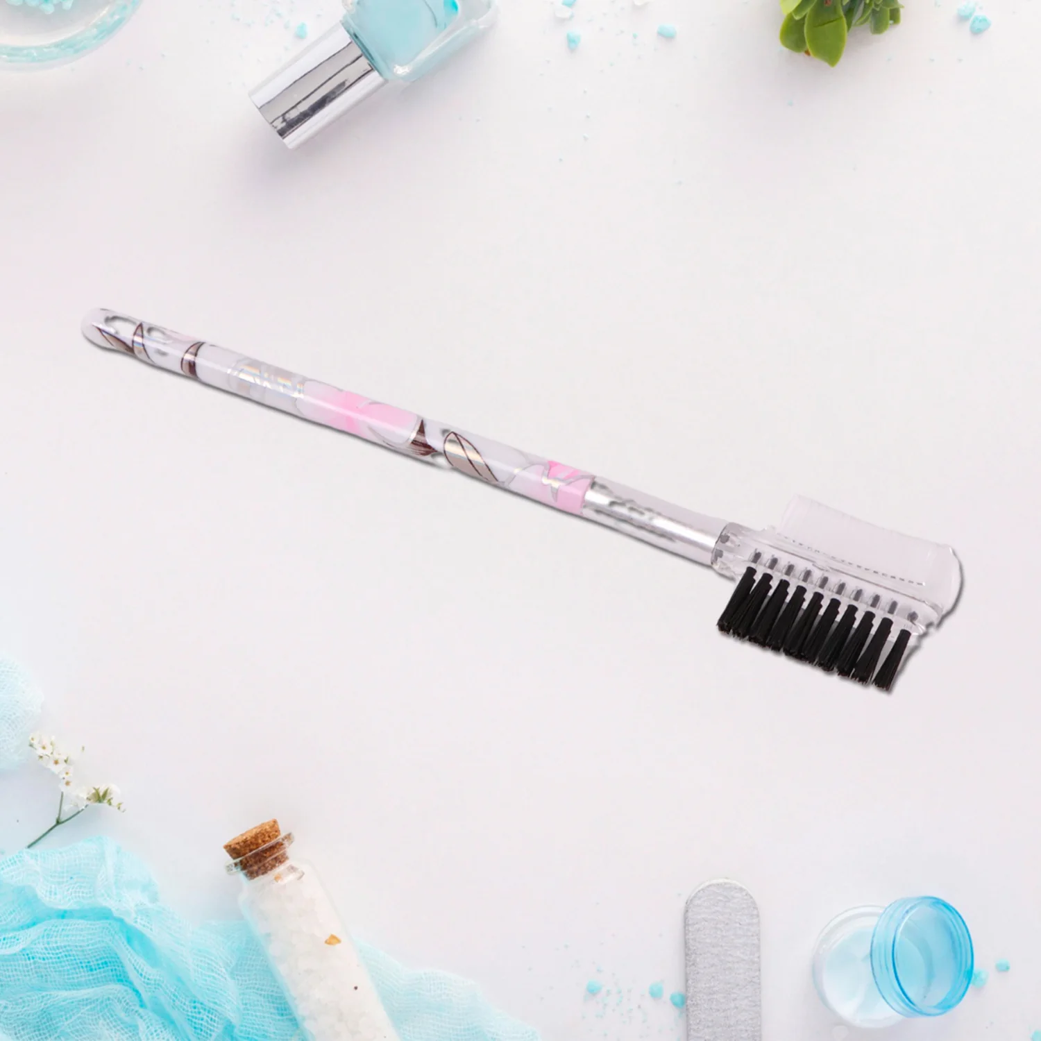 Floral Makeup Brush Set for Eyes, Lips, and Face (5 Pc) - Image 4