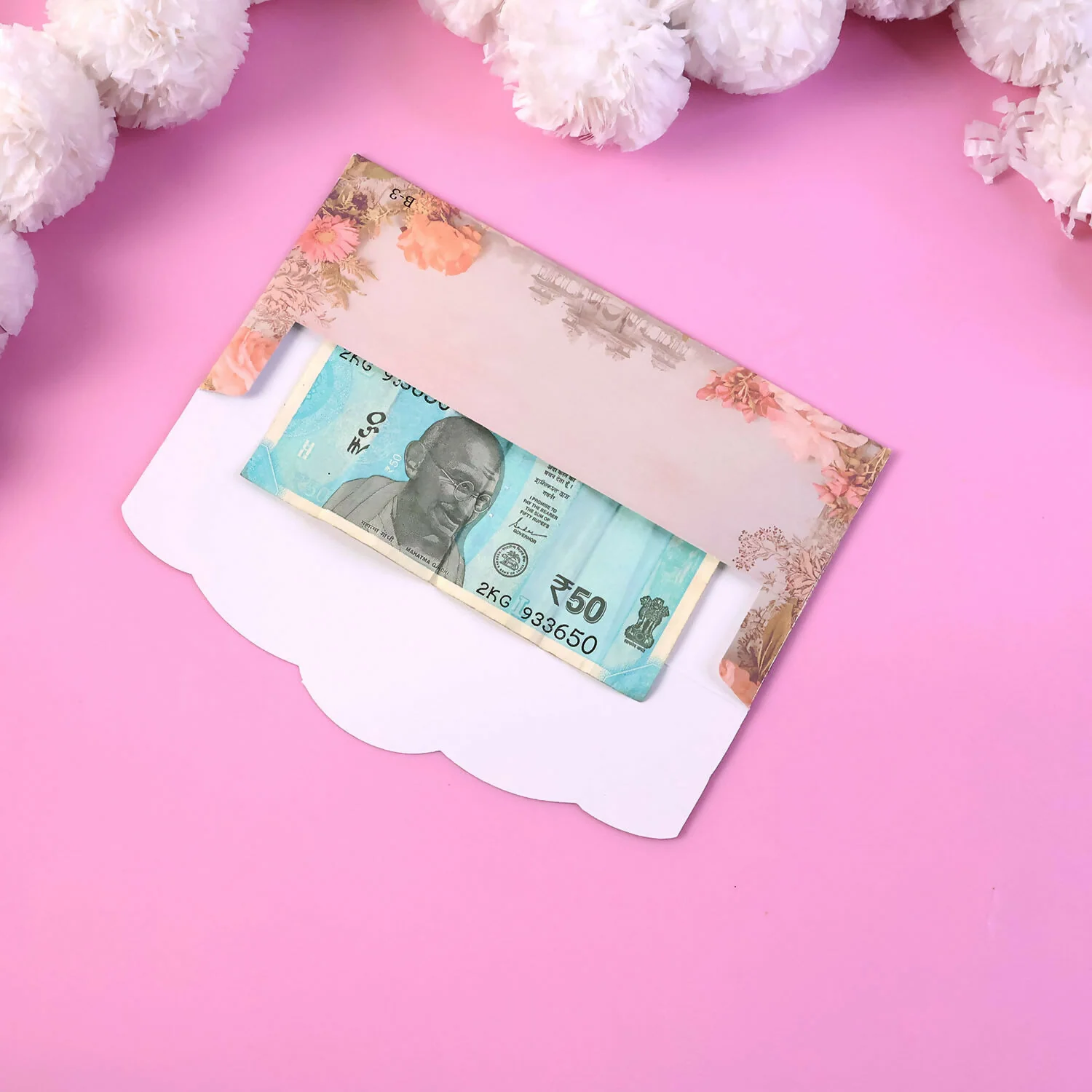 Floral Palace Theme A4 Size Money & Gift Envelope with Scalloped Flap Design – Pack of 10 Pcs - Image 6