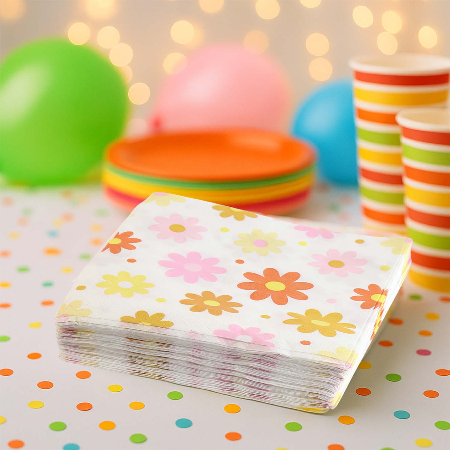 Floral Printed Paper Table Napkins – 50 Pc Disposable Soft Tissue  (26x26 Cm) - Image 3