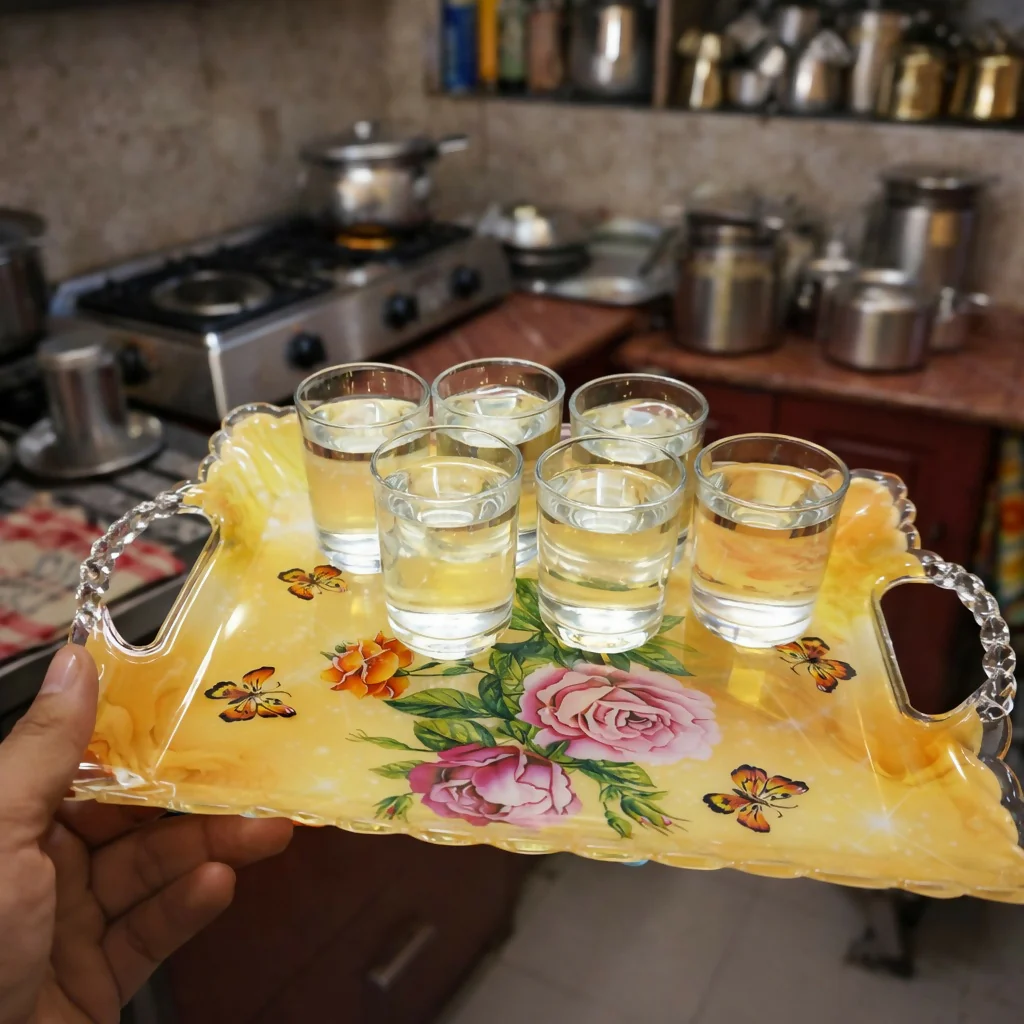 Floral Printed Serving Tray Set of 3 with Handles Multipurpose - Image 3
