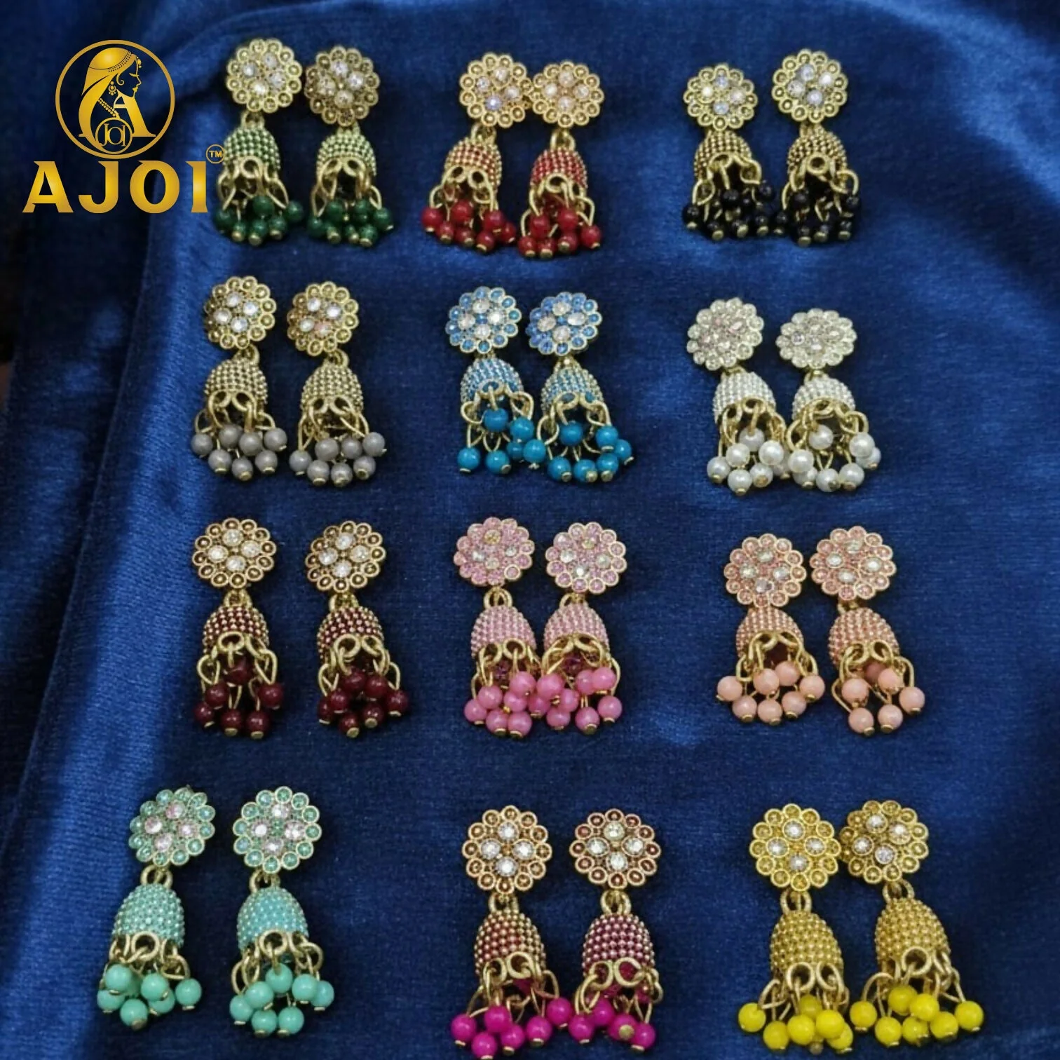 Floral Stud Mini Earrings Set of 12 - Image 4