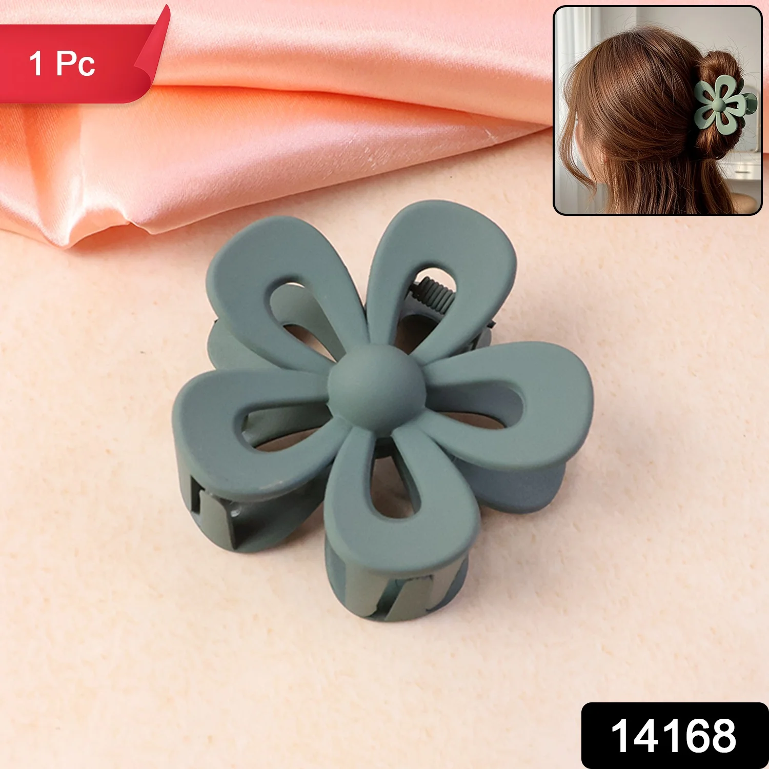 Flower Shaped Hair Claw Clip – 1 Pc - Image 2