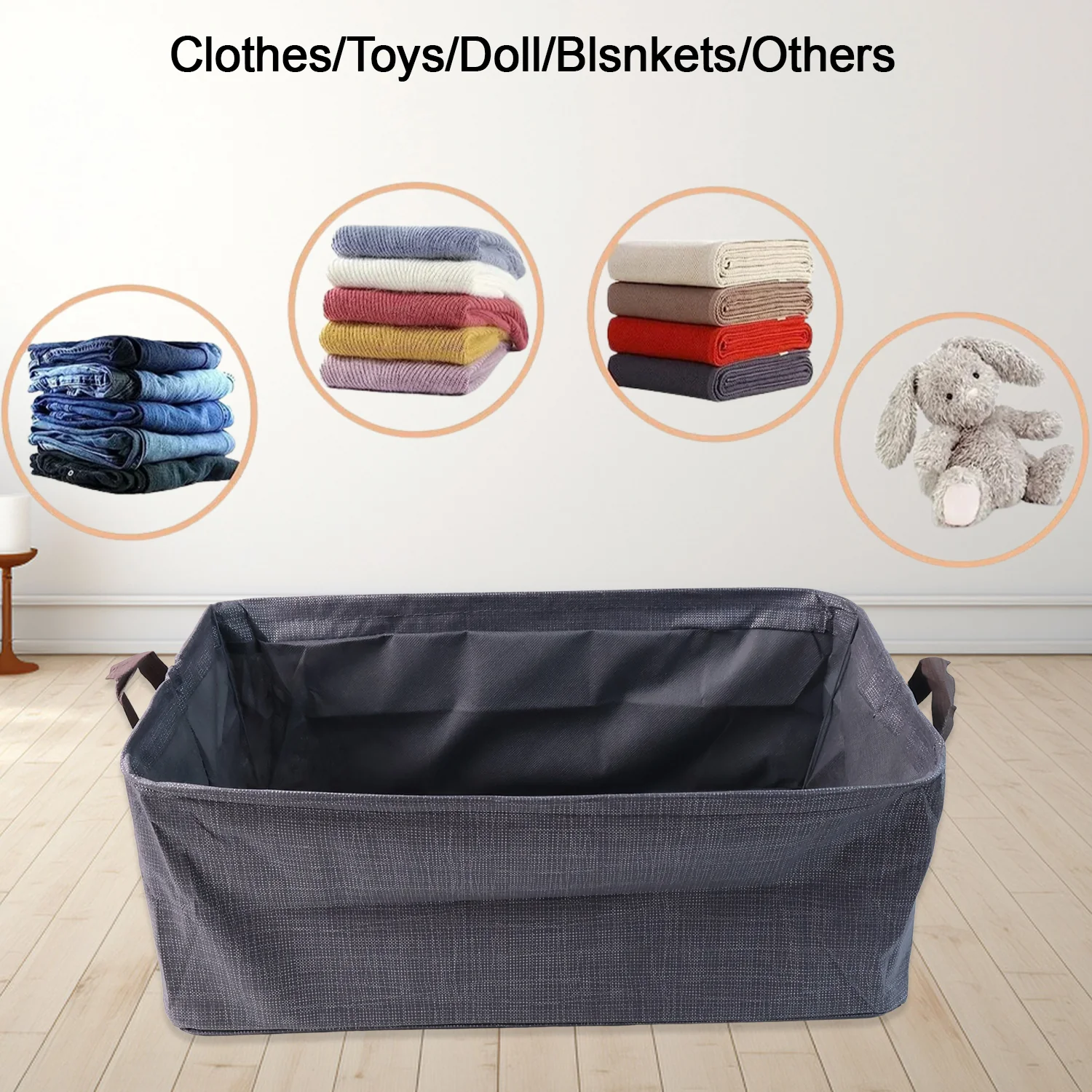 Foldable Cloth Storage Organizer Bag With Handles (Approx 46x27Cm\1Pc) - Image 6