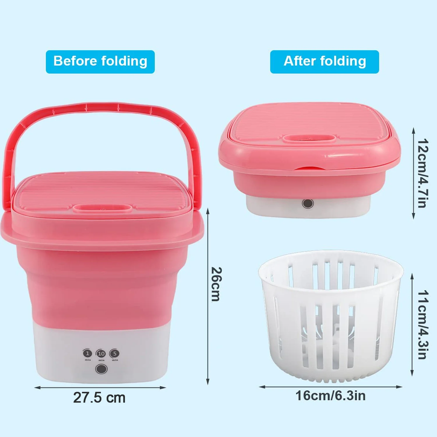 Foldable Electric Washing Bucket (1 Pc) - Image 6
