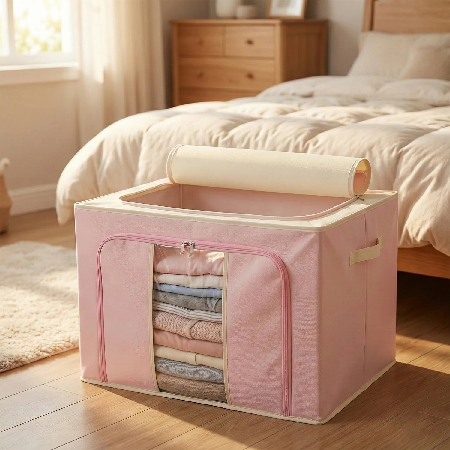 Foldable Fabric Clothes Storage Organizer Box (33 × 49 CM, 1 Pc) - Image 4