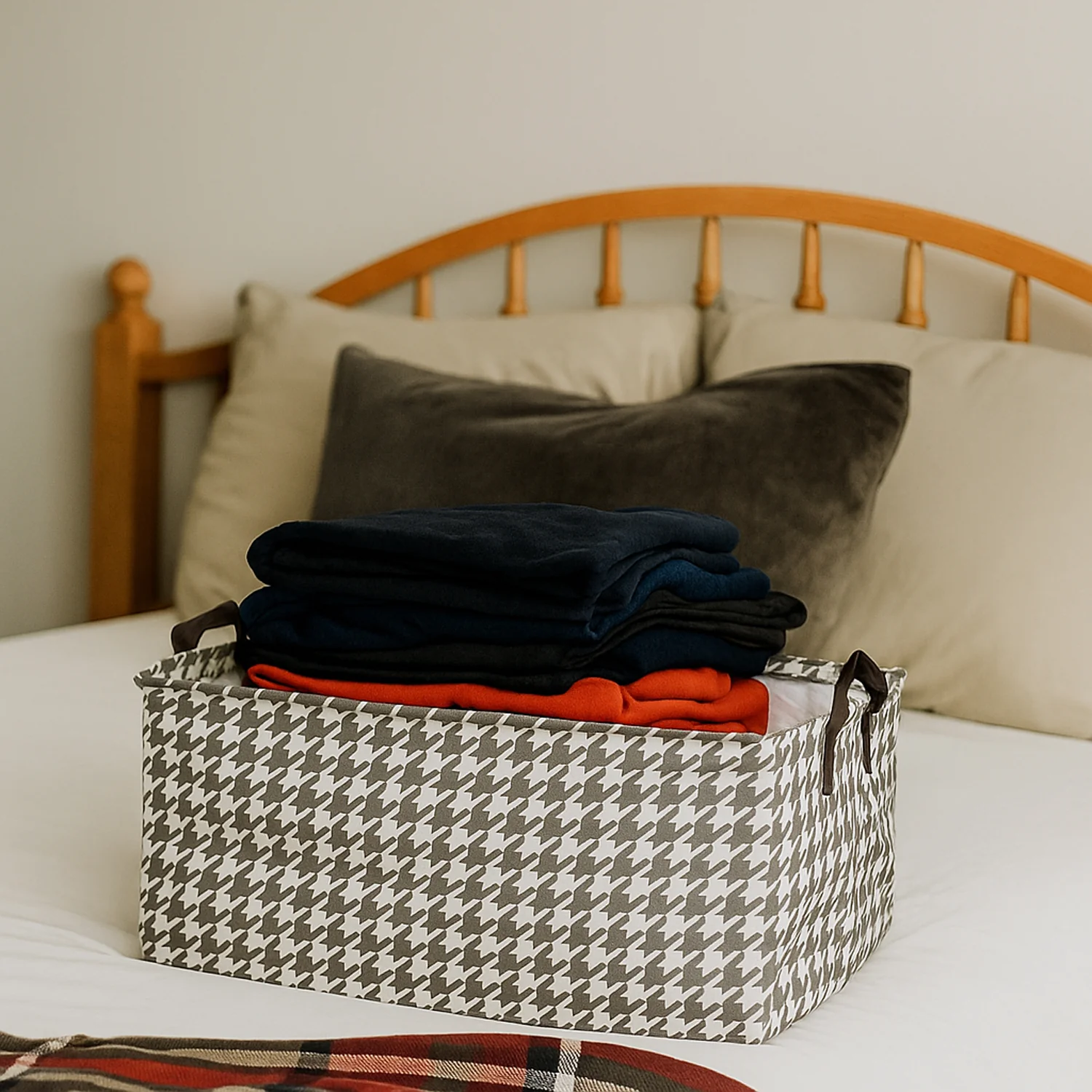 Foldable Fabric Storage Box with Handles (47 × 28 cm) - Image 3
