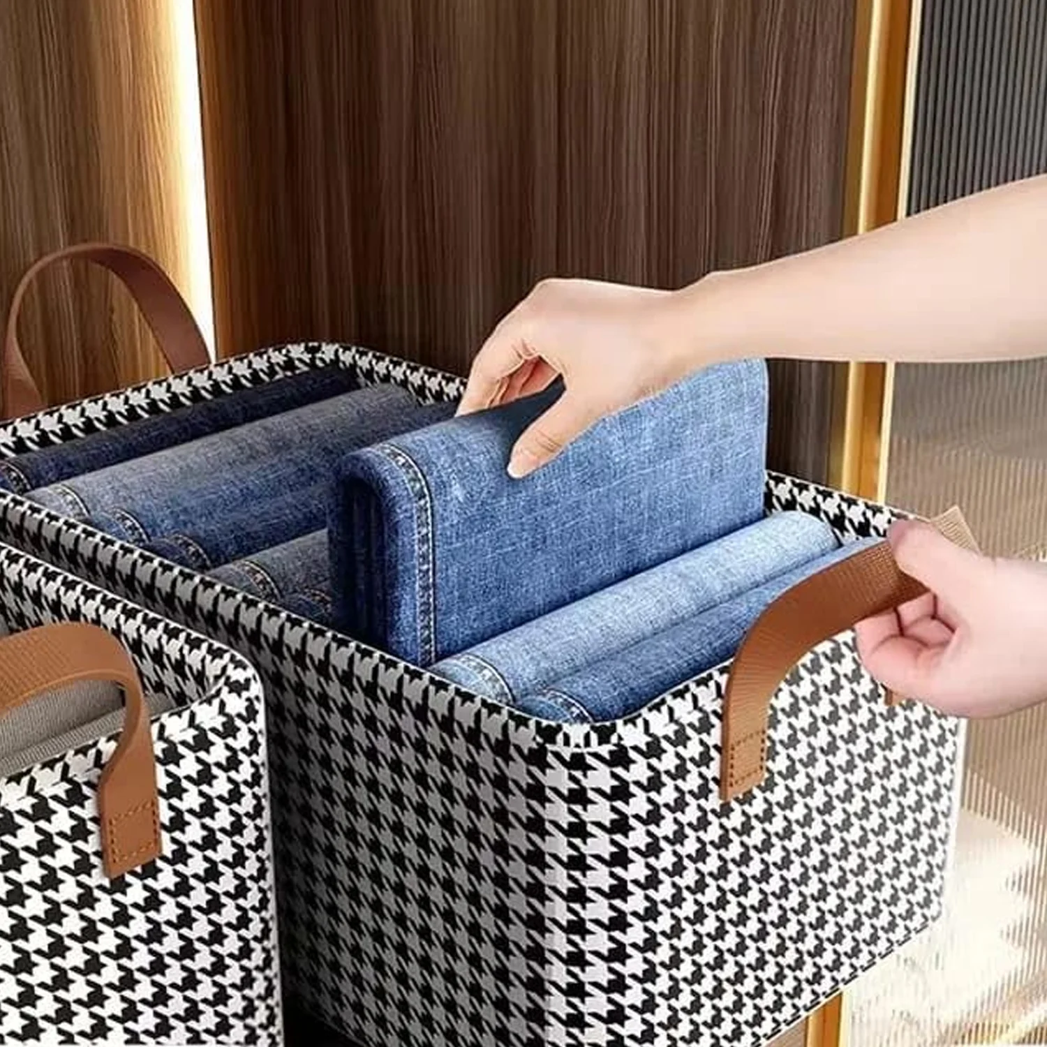 Foldable Fabric Storage Box with Handles (47 × 28 cm) - Image 6