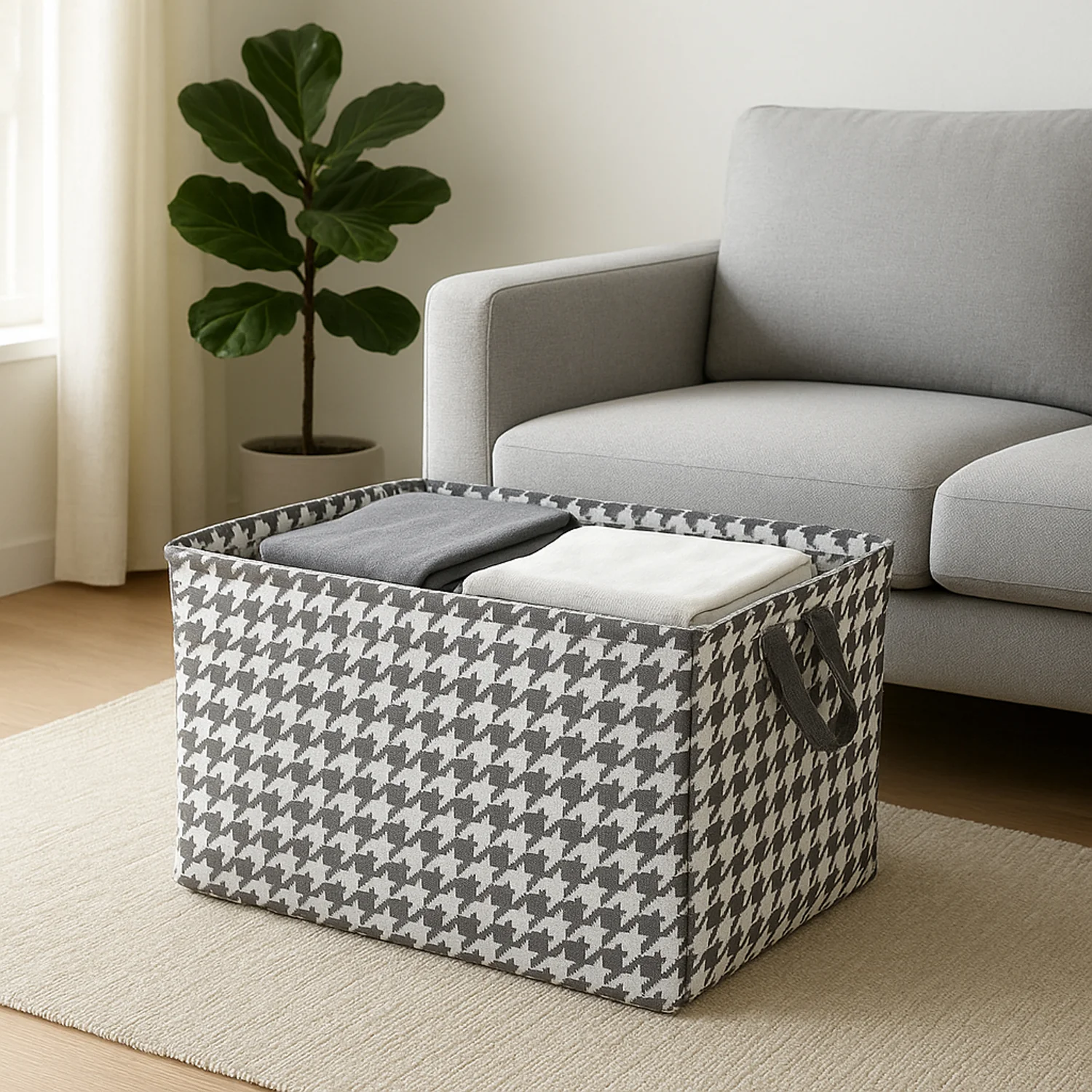 Foldable Fabric Storage Box with Handles (47 × 28 cm) - Image 7