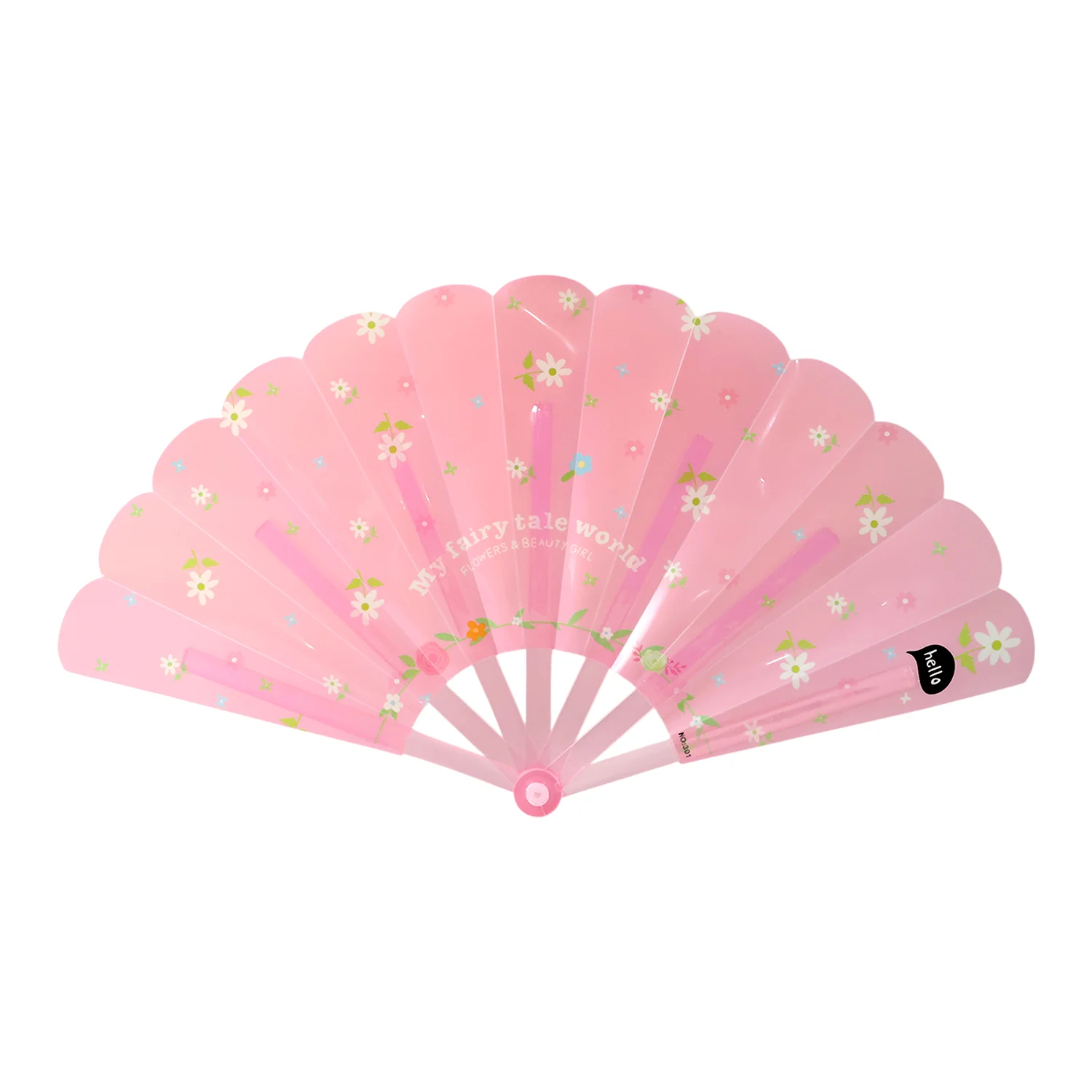 Foldable Hand Fan with Floral Print - (1 Pc) - Image 5