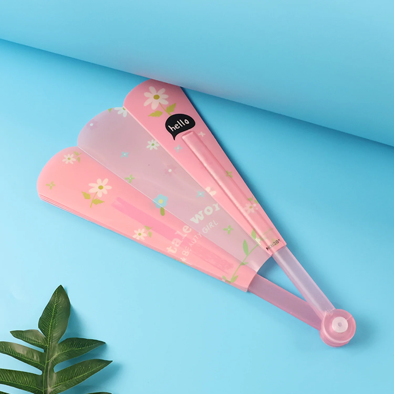 Foldable Hand Fan with Floral Print - (1 Pc) - Image 7