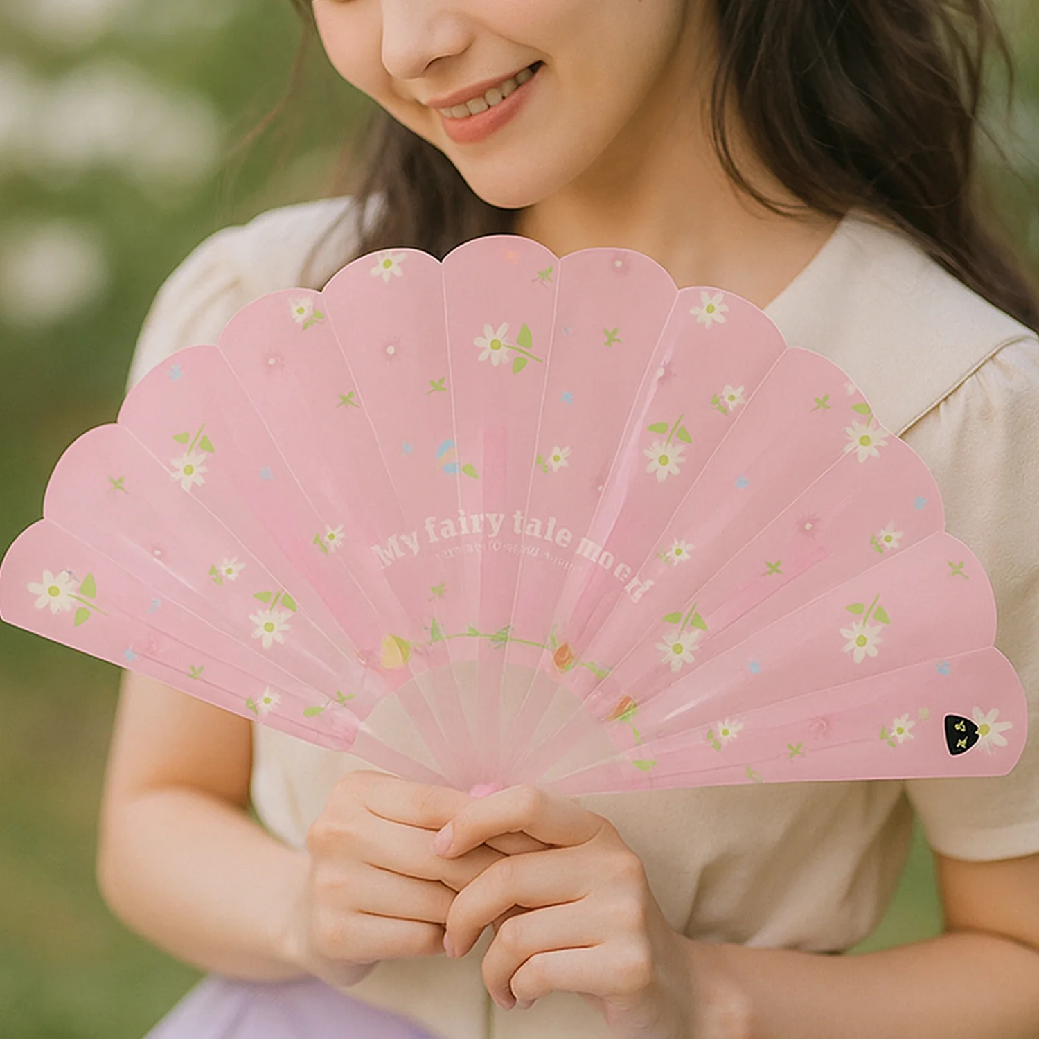 Foldable Hand Fan with Floral Print - (1 Pc) - Image 8