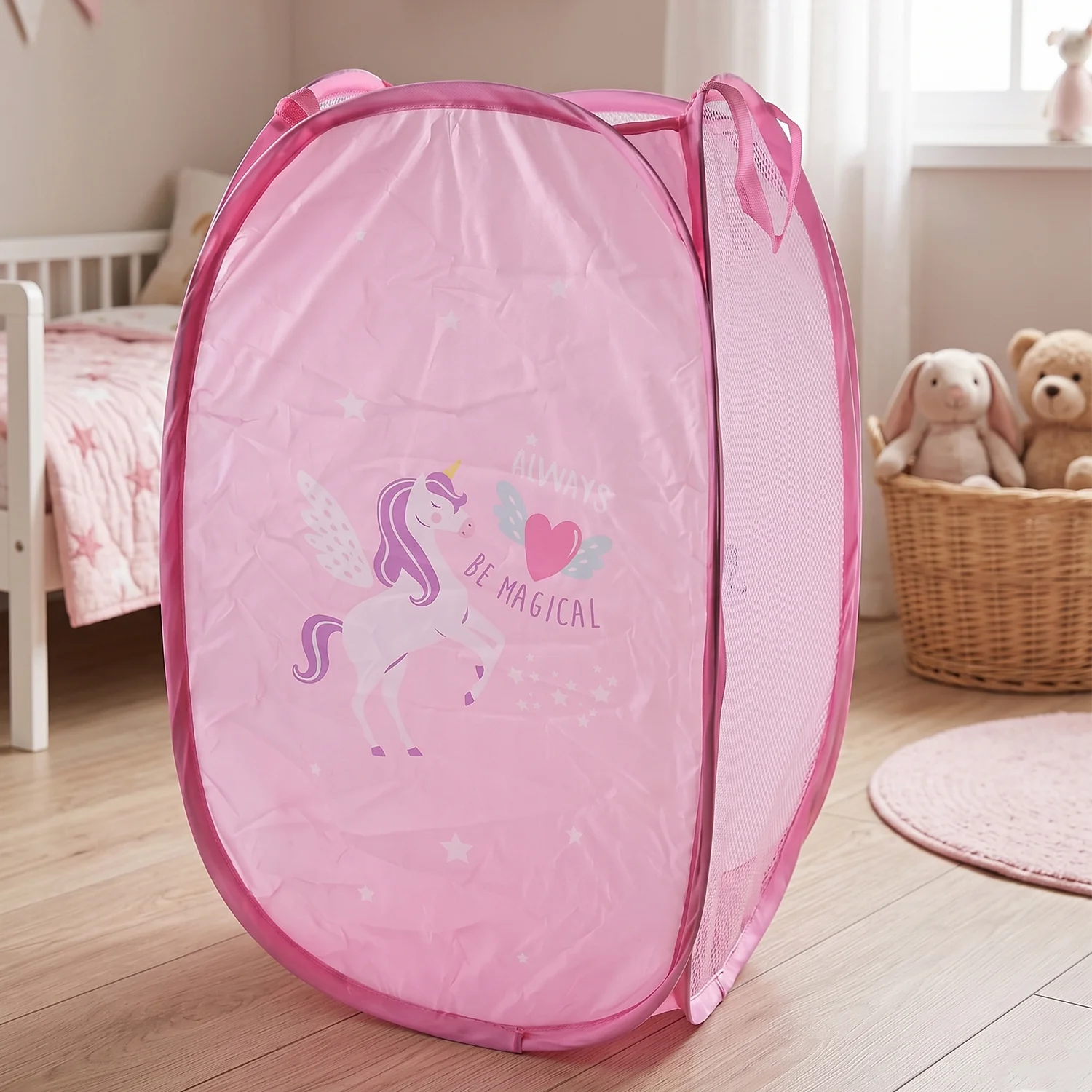 Foldable Kids Laundry Basket Unicorn Hamper Bag (1 Pc, 36x36x58 Cm) - Image 5