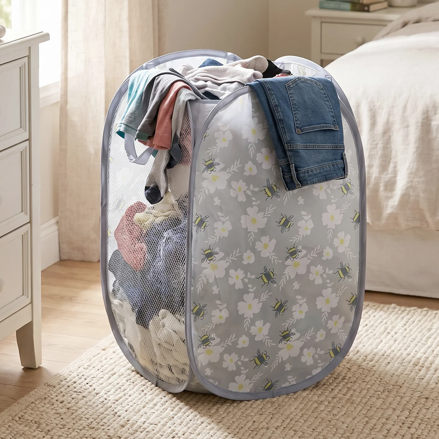 Foldable Mesh Laundry Bag Hamper (1 Pc, 36x36x56 Cm) - Image 8