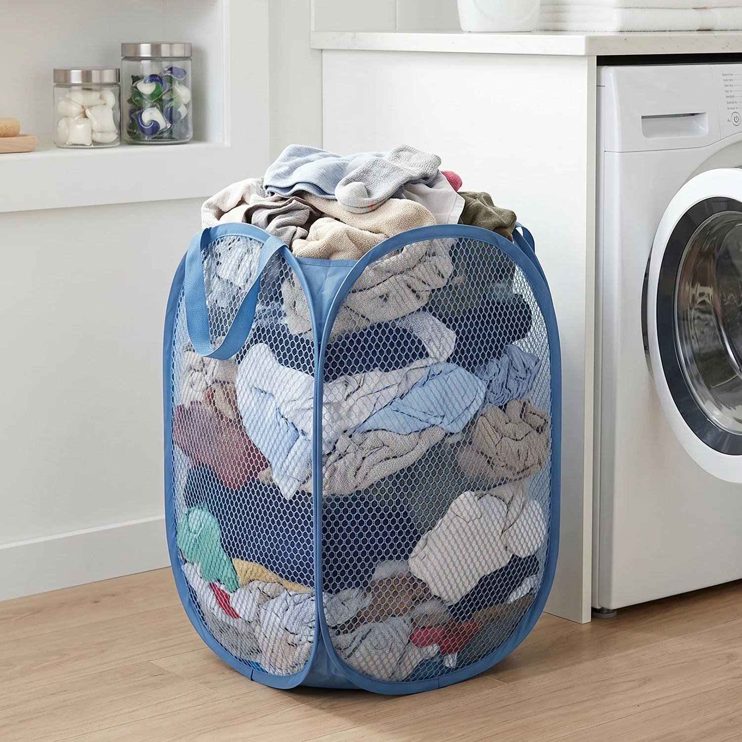 Foldable Mesh Laundry Bag Hamper (1 Pc, 30x30x46 Cm) - Image 4