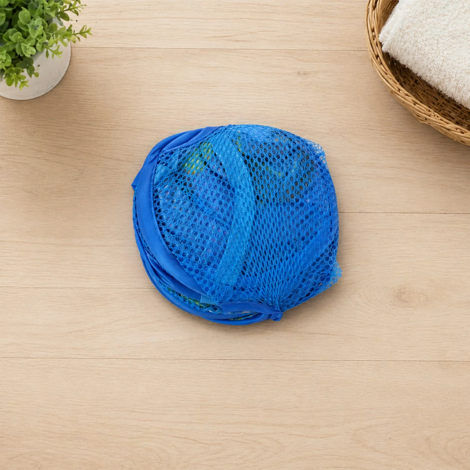 Foldable Laundry Basket Fabric Mesh Clothes Hamper (1 Pc,34.29x34.29x54.61cm) - Image 8