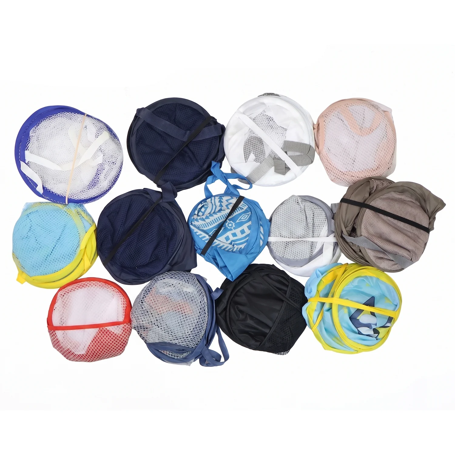 Foldable Mesh Laundry Basket Clothes Storage Bag (1 Pc, Mix Design & Size) - Image 5