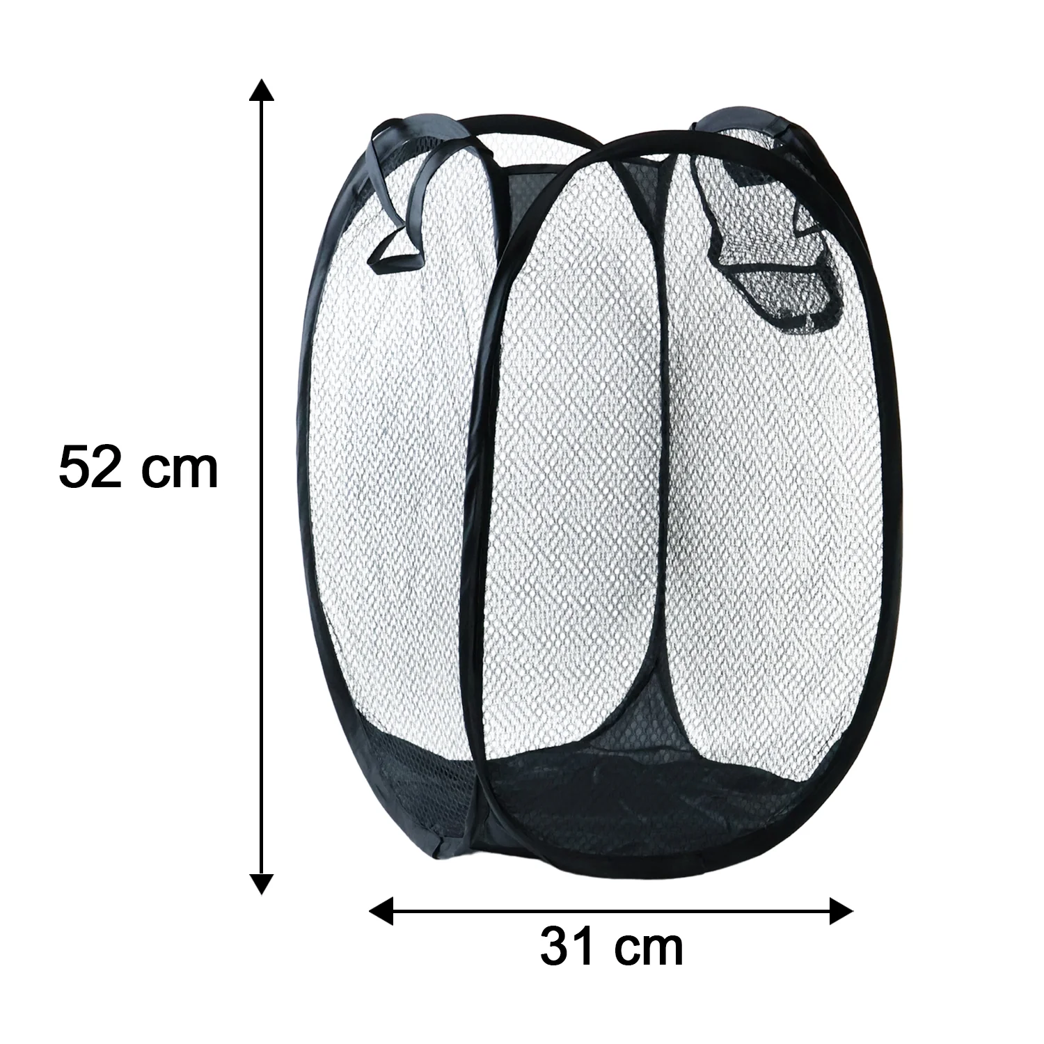 Foldable Mesh Laundry Basket Storage Hamper Bag (1 Pc, 34x34x57 Cm) - Image 7