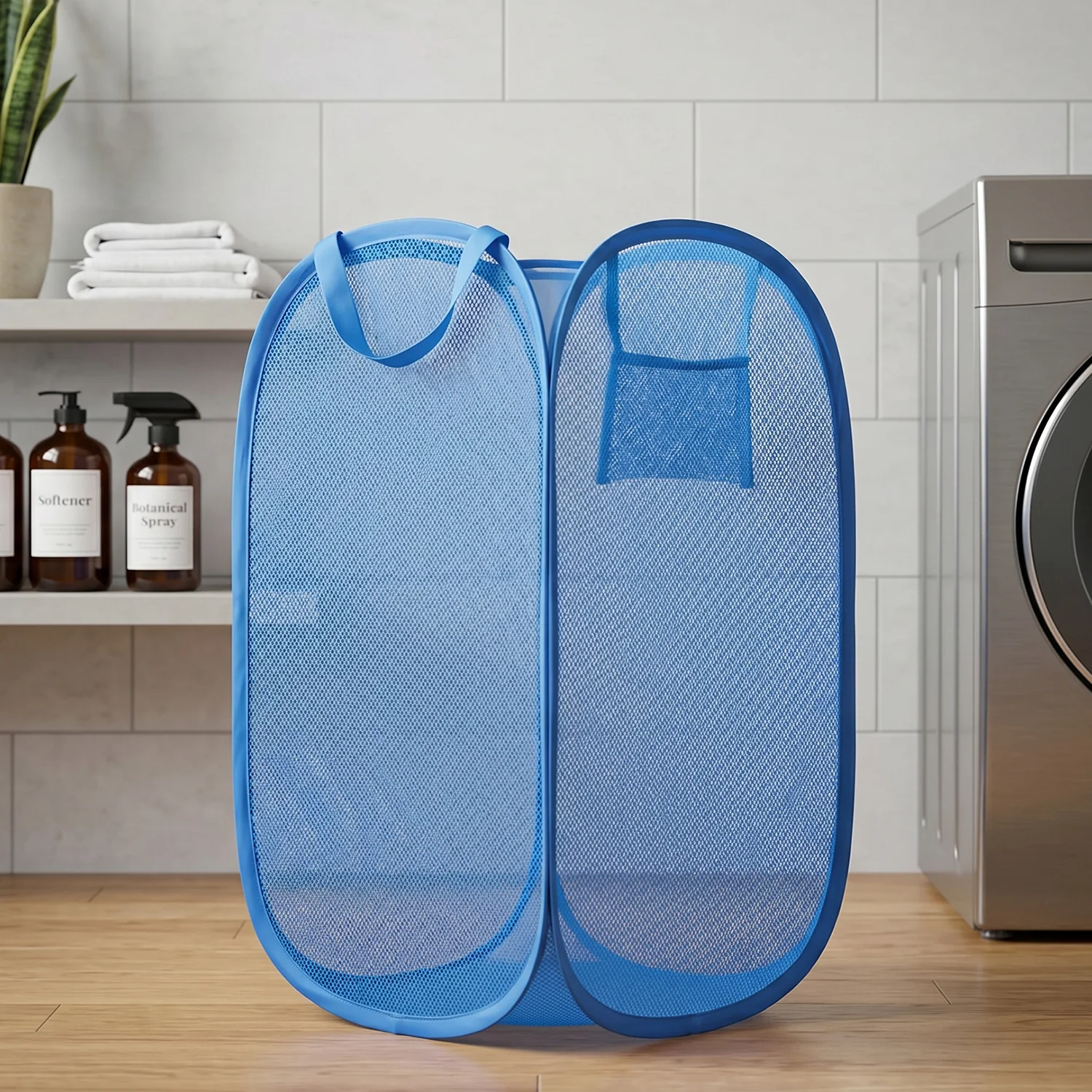 Foldable Mesh Laundry Basket with Handles Large Clothes Hamper (1 Pc,36x36x58cm) - Image 7