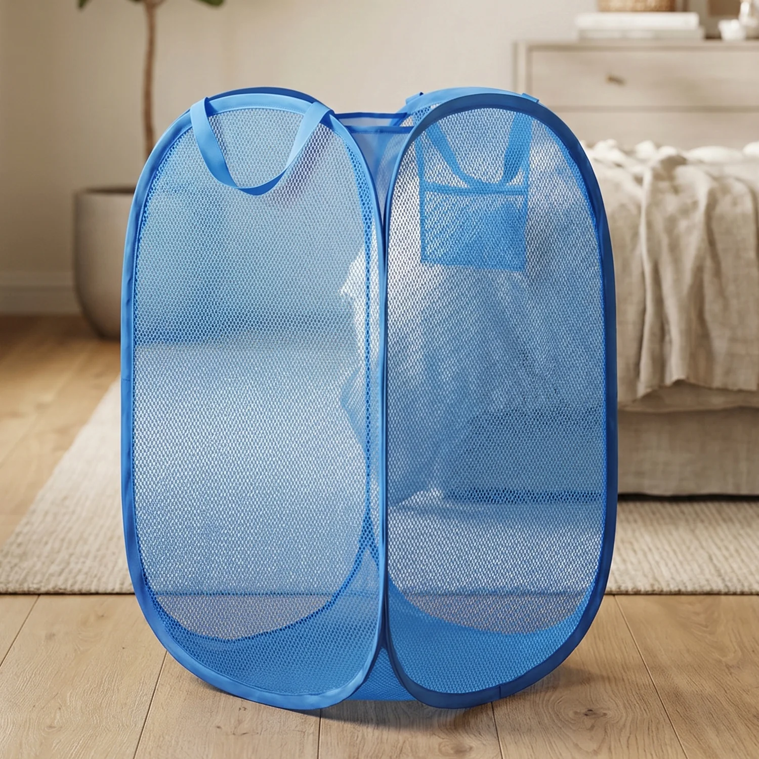 Foldable Mesh Laundry Basket with Handles Large Clothes Hamper (1 Pc,36x36x58cm) - Image 8