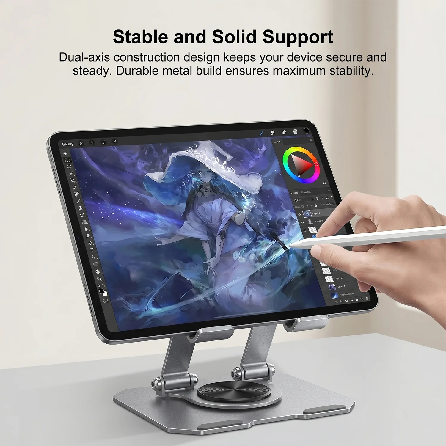 Foldable Metal Phone & Tablet Stand Holder (1 Set) - Image 3