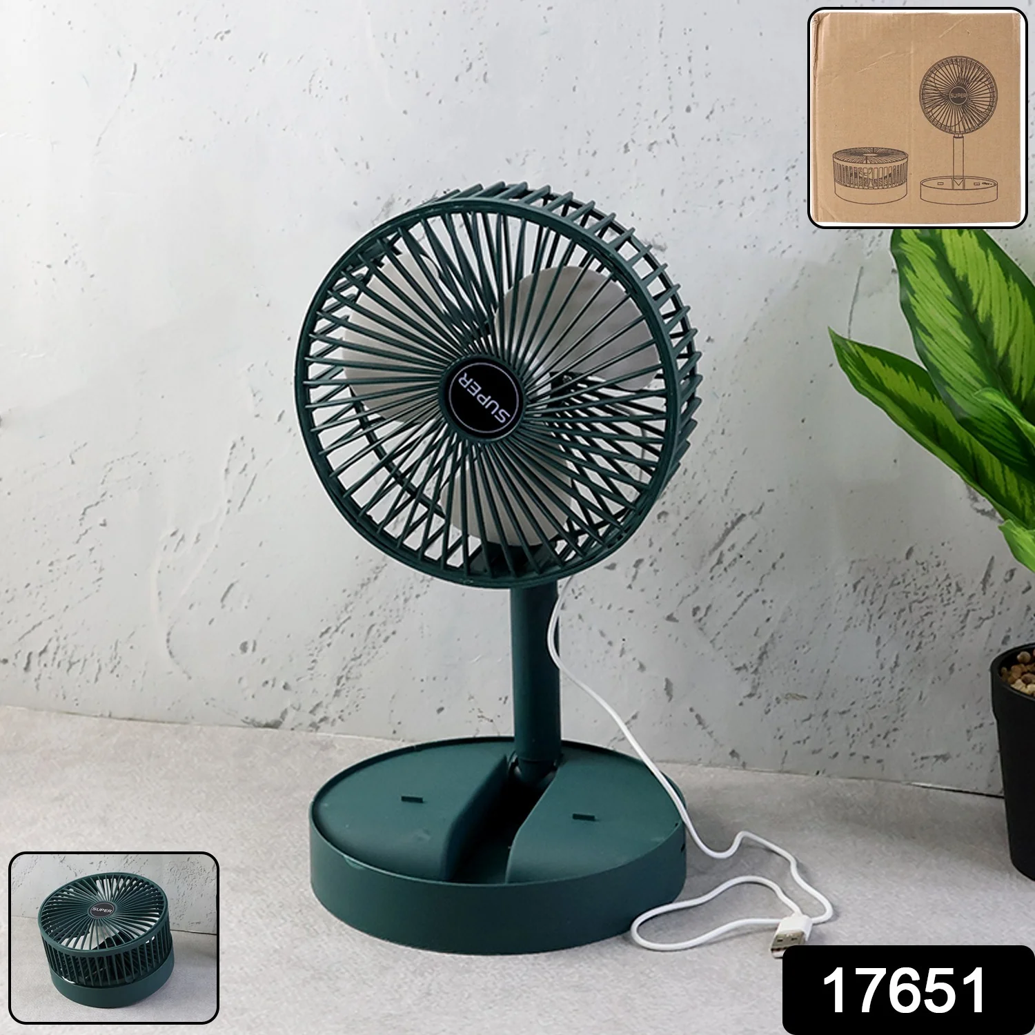 Foldable Mini Desk Fan with Adjustable Height and Angle (1 Pc) - Image 2