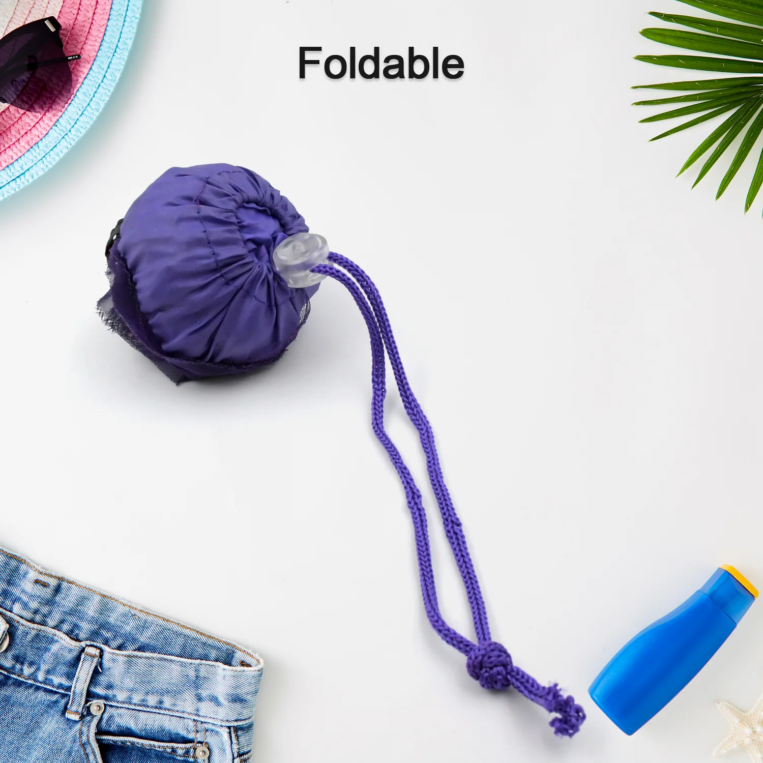Foldable Nylon Shopping Bag (Rose Design): Reusable, Eco-Friendly (1 Pc) - Image 5