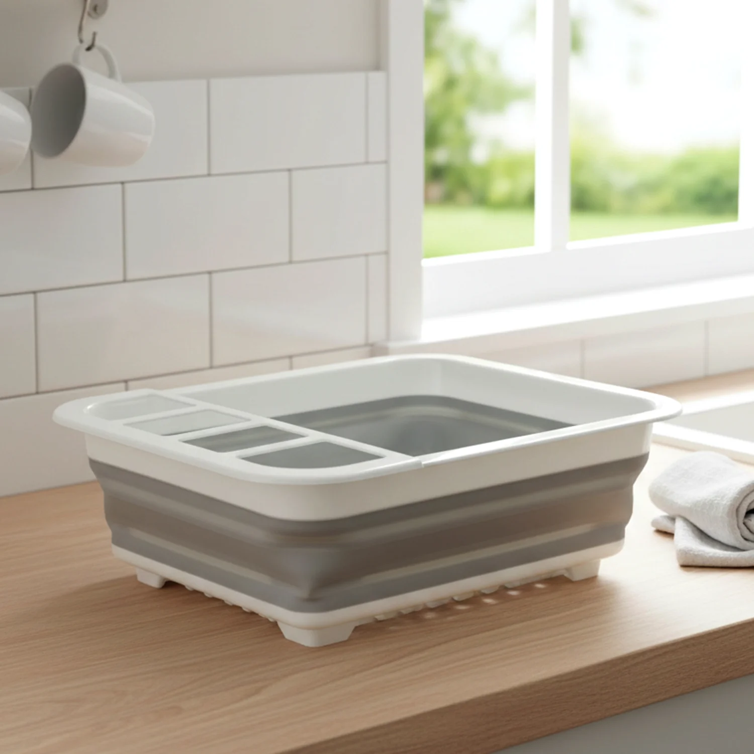 Foldable Plastic Dish Drying Rack (1 Pc) - Image 7