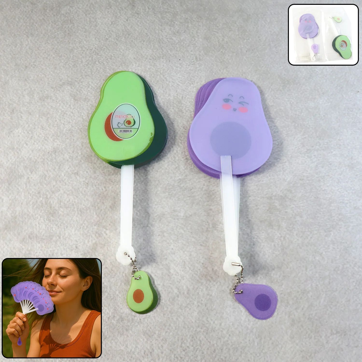 Foldable Pocket Fan with Keychain (1 Pc) - Image 7