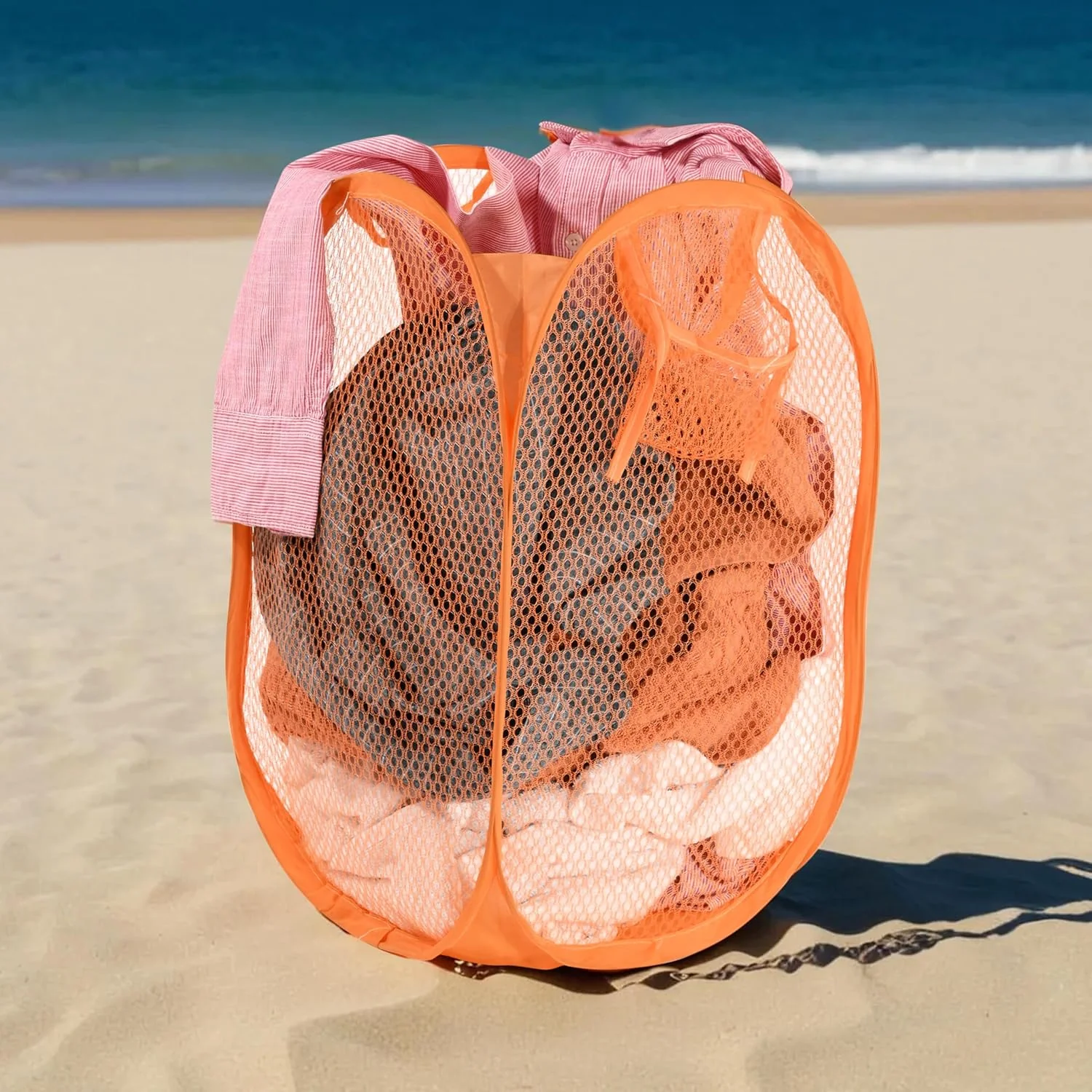 Foldable Pop-Up Mesh Laundry Basket Hamper (1 Pc) - Image 3