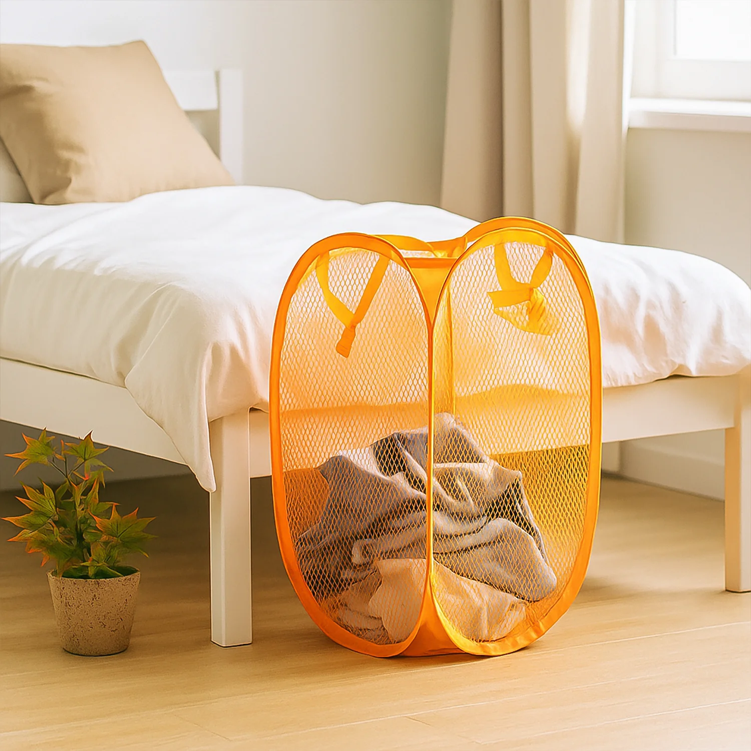Foldable Pop-Up Mesh Laundry Basket Hamper (1 Pc) - Image 7