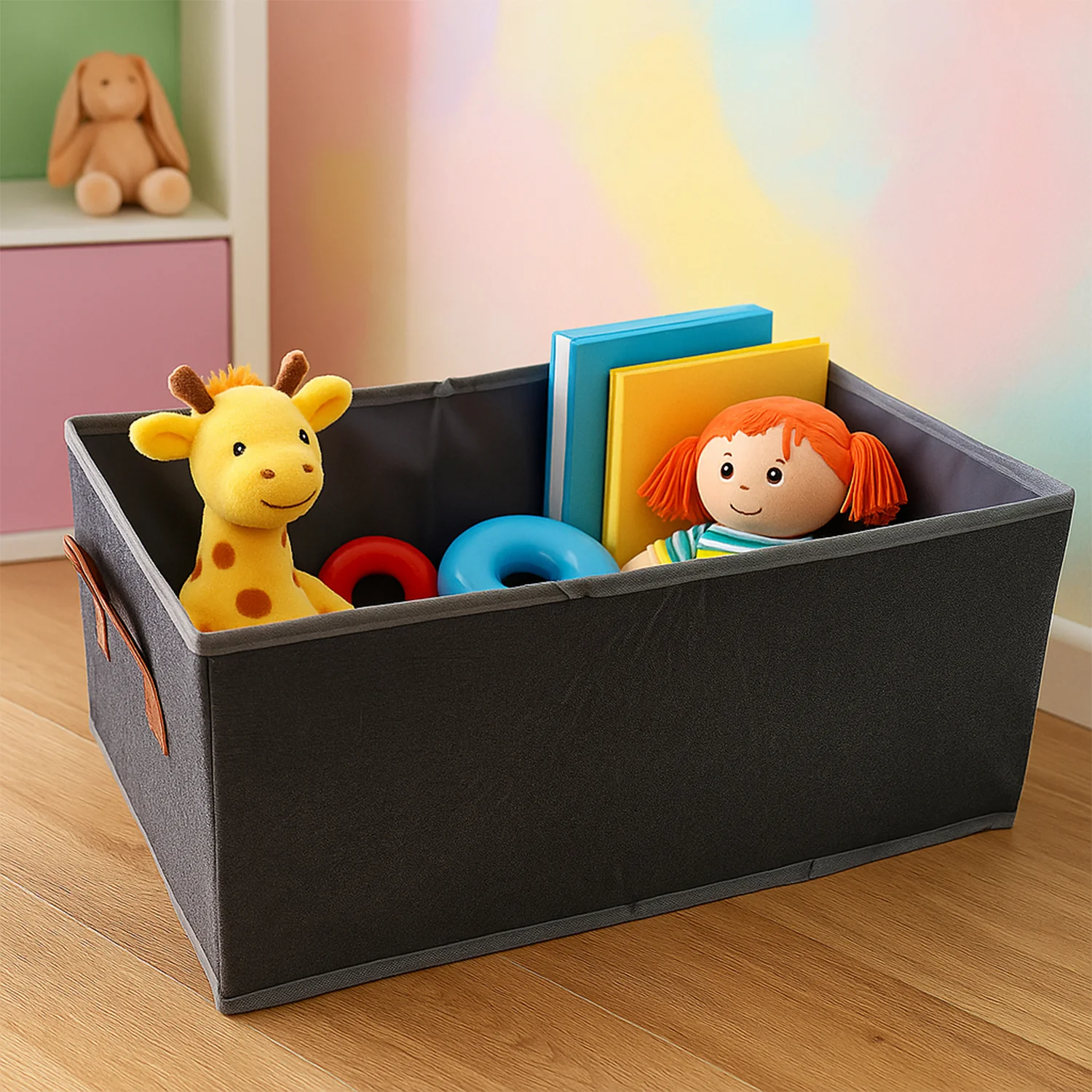 Foldable Rectangular Storage Box with Handle (46x28 cm / 1 Pc) - Image 7