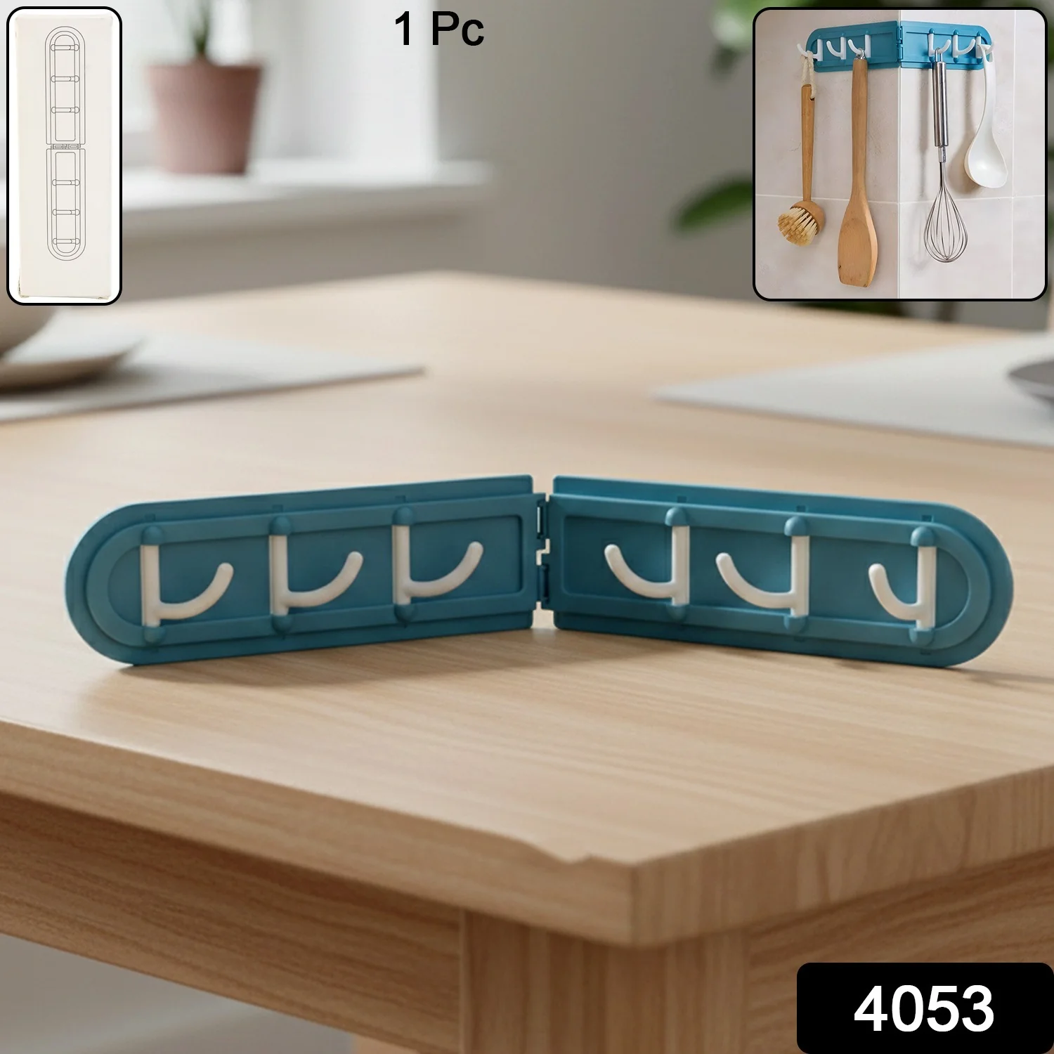 Foldable Rotating Wall-Mounted Multipurpose Hook Rack (1 Pc) - Image 2