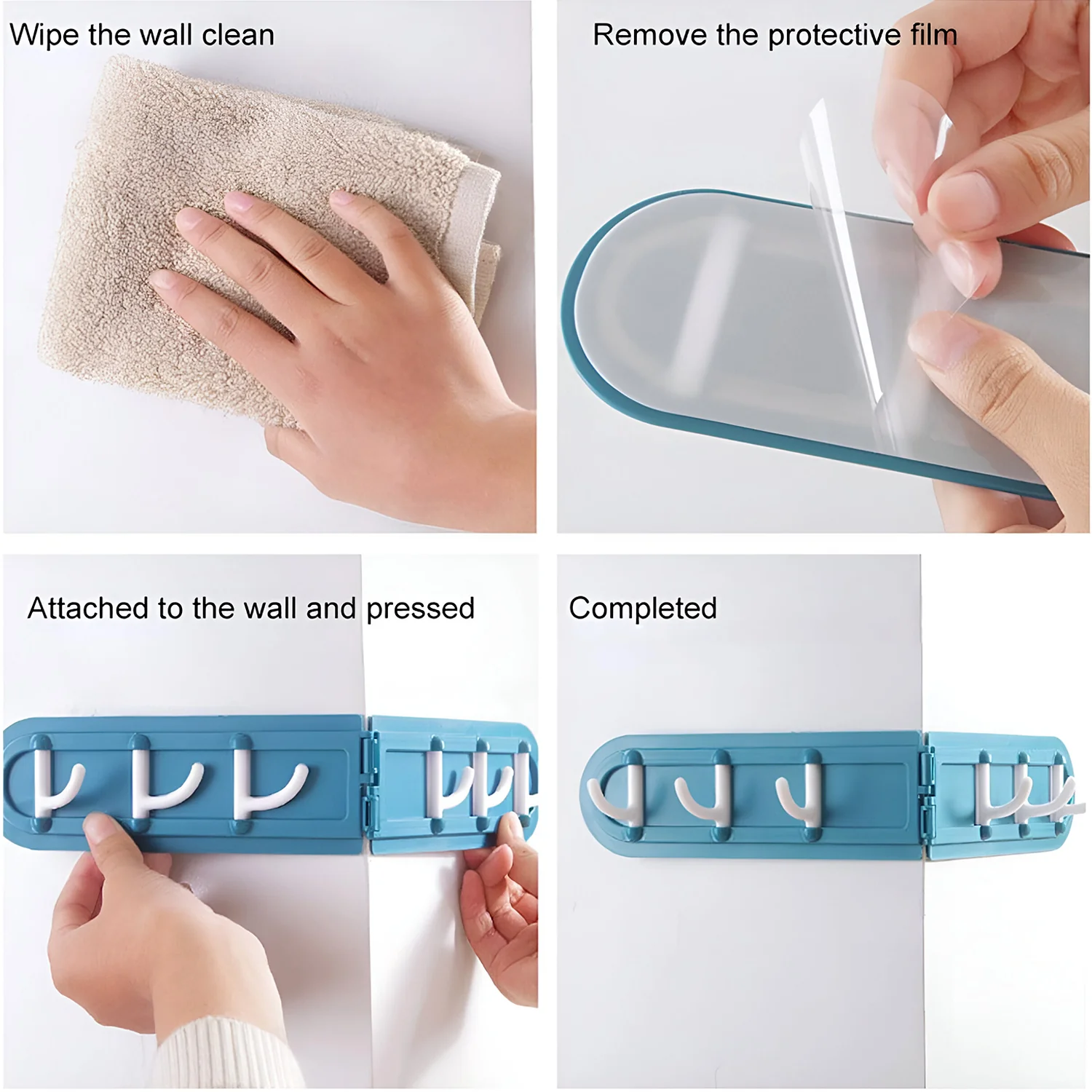 Foldable Rotating Wall-Mounted Multipurpose Hook Rack (1 Pc) - Image 4