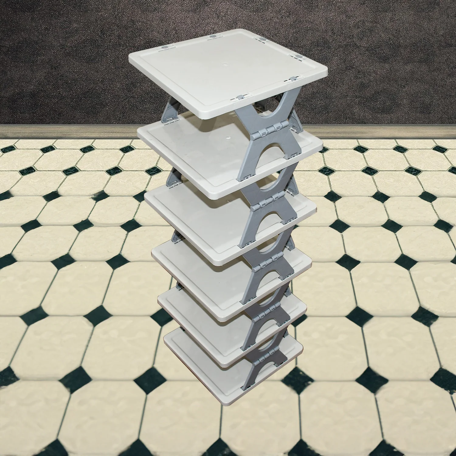 Foldable Shoe Rack (1 Pc, 6 Layers): Space-Saving, Entryway Storage - Image 10