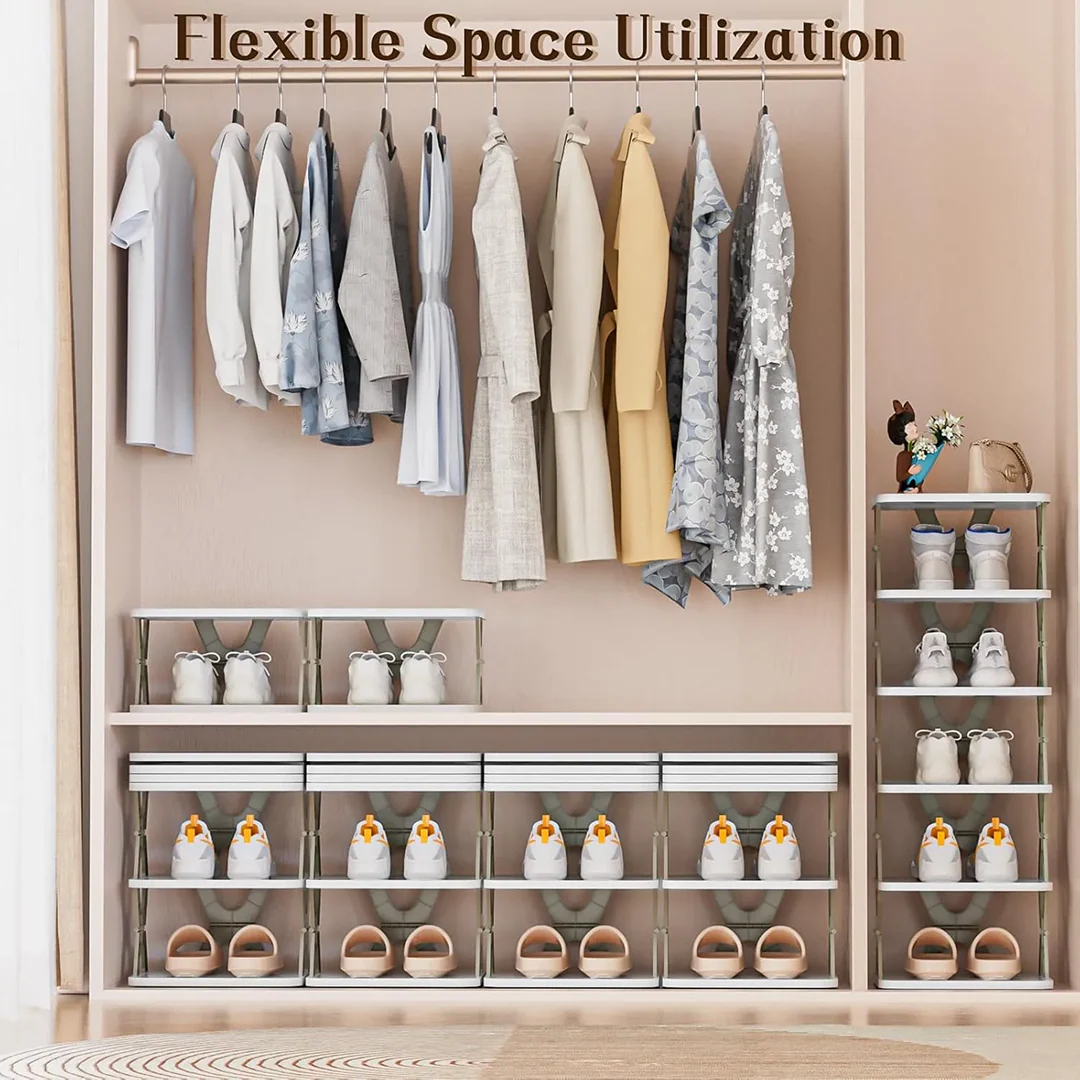 Foldable Shoe Rack (1 Pc, 8 Layers): Space-Saving, Entryway Storage - Image 4