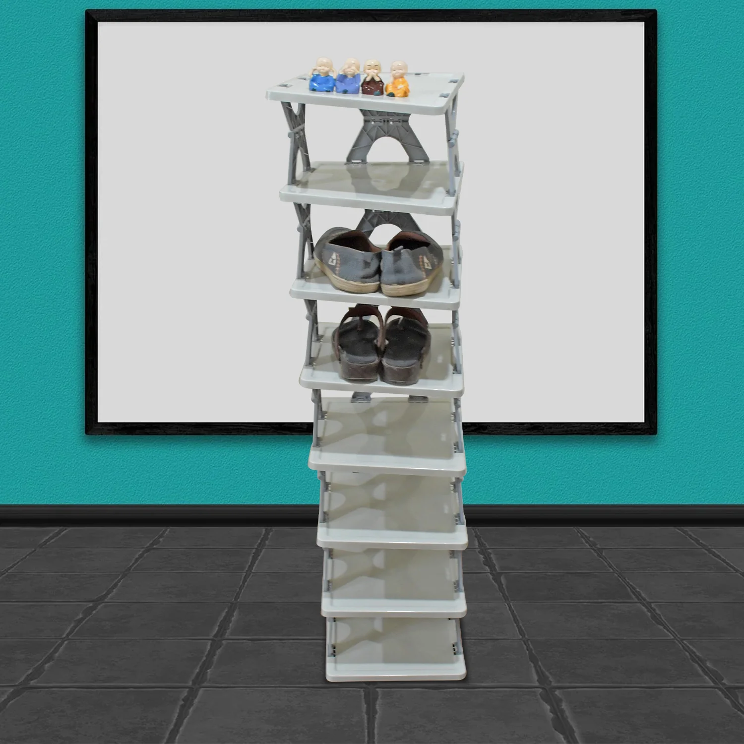 Foldable Shoe Rack (1 Pc, 8 Layers): Space-Saving, Entryway Storage - Image 6