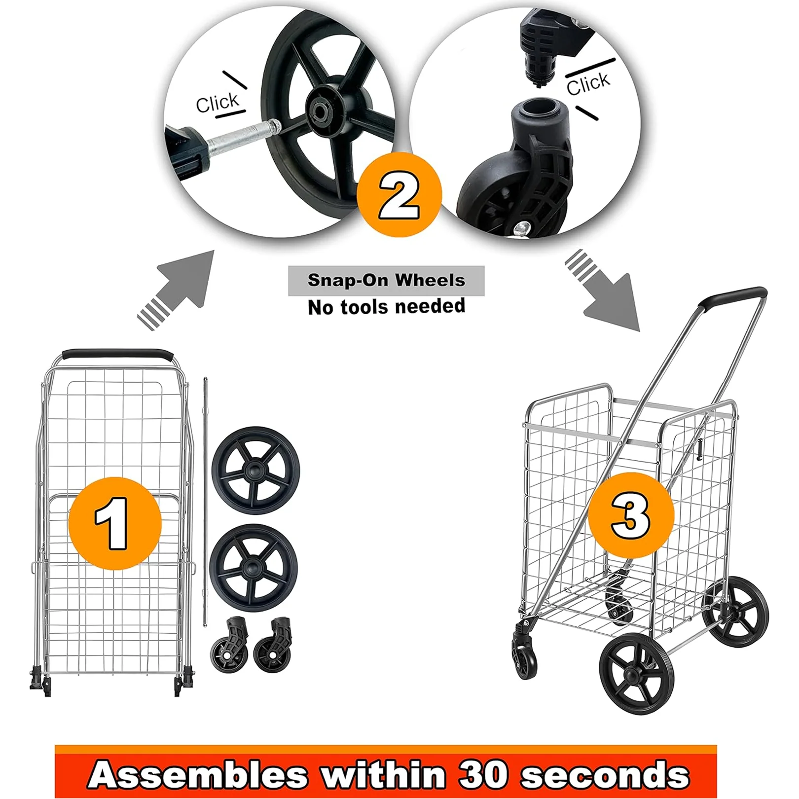 Foldable Shopping Trolley with Wheels ( MOQ :- 2 Pc) - Image 4