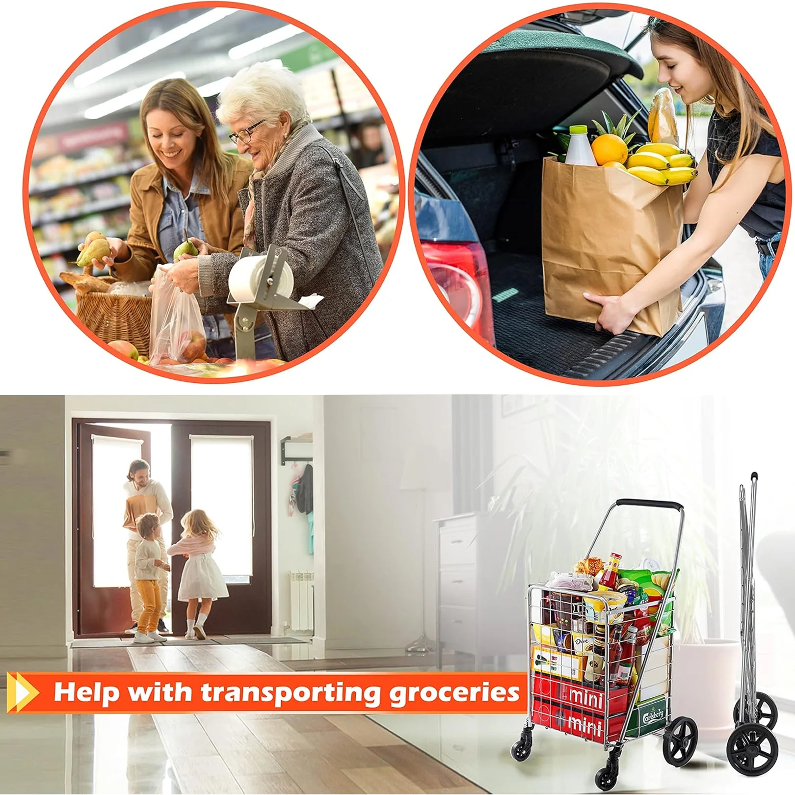 Foldable Shopping Trolley with Wheels ( MOQ :- 2 Pc) - Image 6