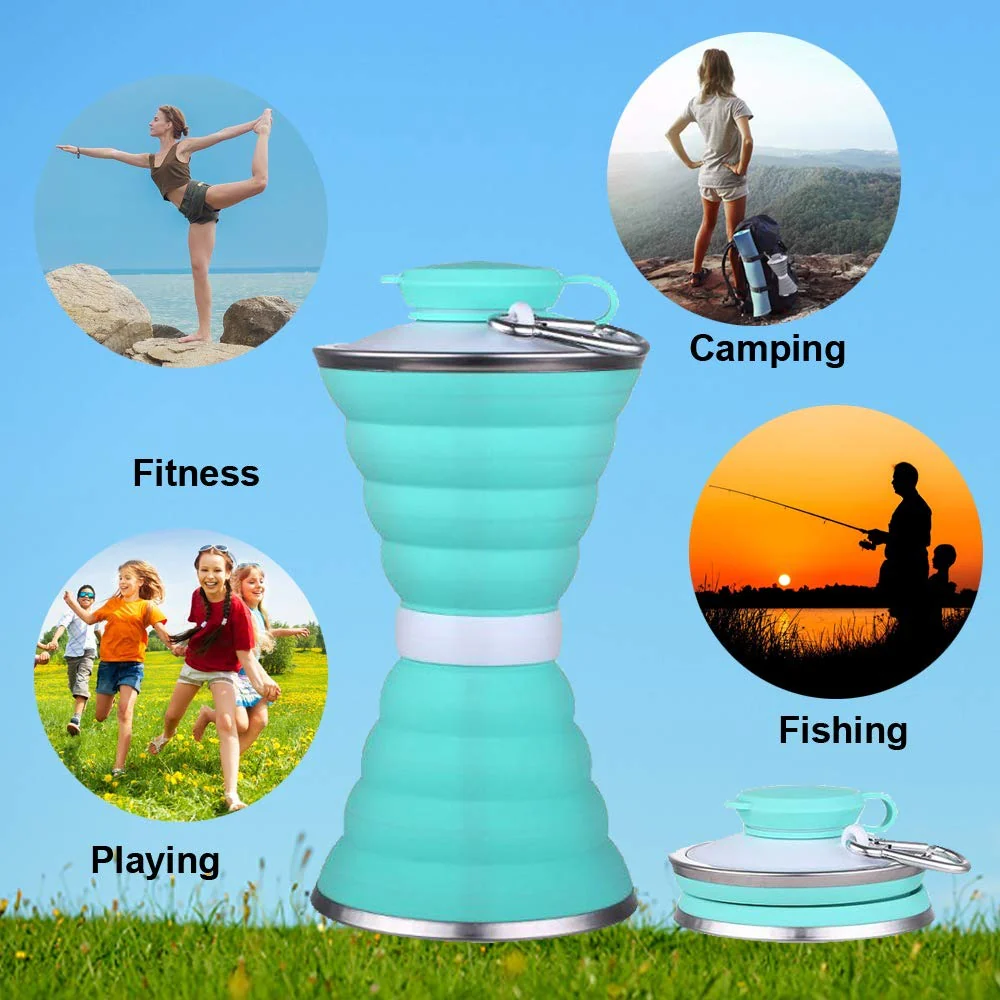 Silicone Collapsible Water Bottle for Camping & Sports (BPA Free, Leak Proof) - Image 4