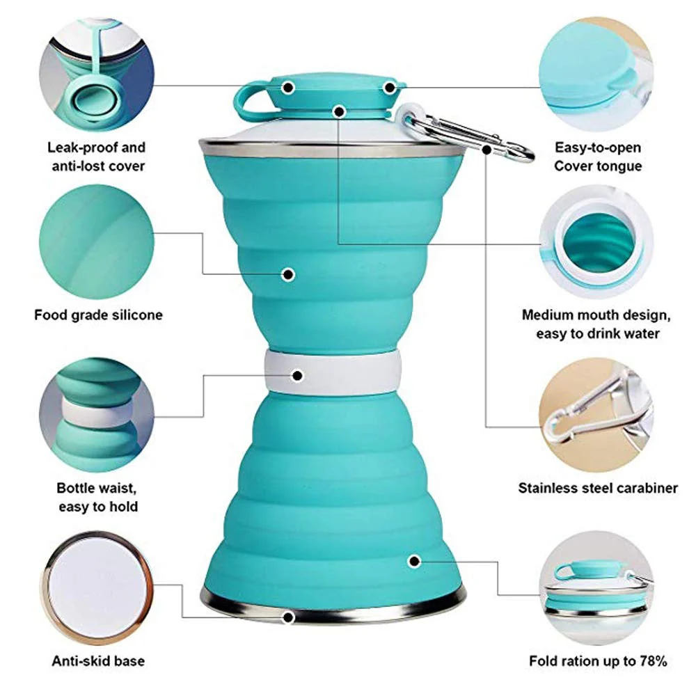 Silicone Collapsible Water Bottle for Camping & Sports (BPA Free, Leak Proof) - Image 5