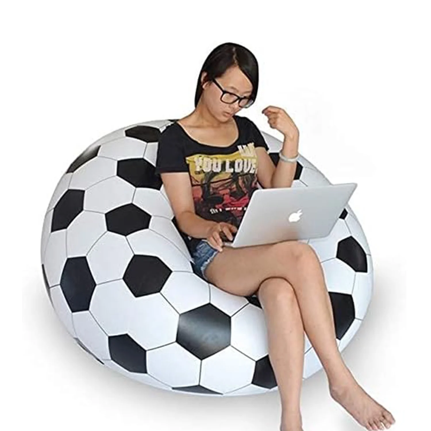 Foldable Cartoon Style Folding Chair Ball Chair Sofa for Adults Kids 110×80 cm - Image 5