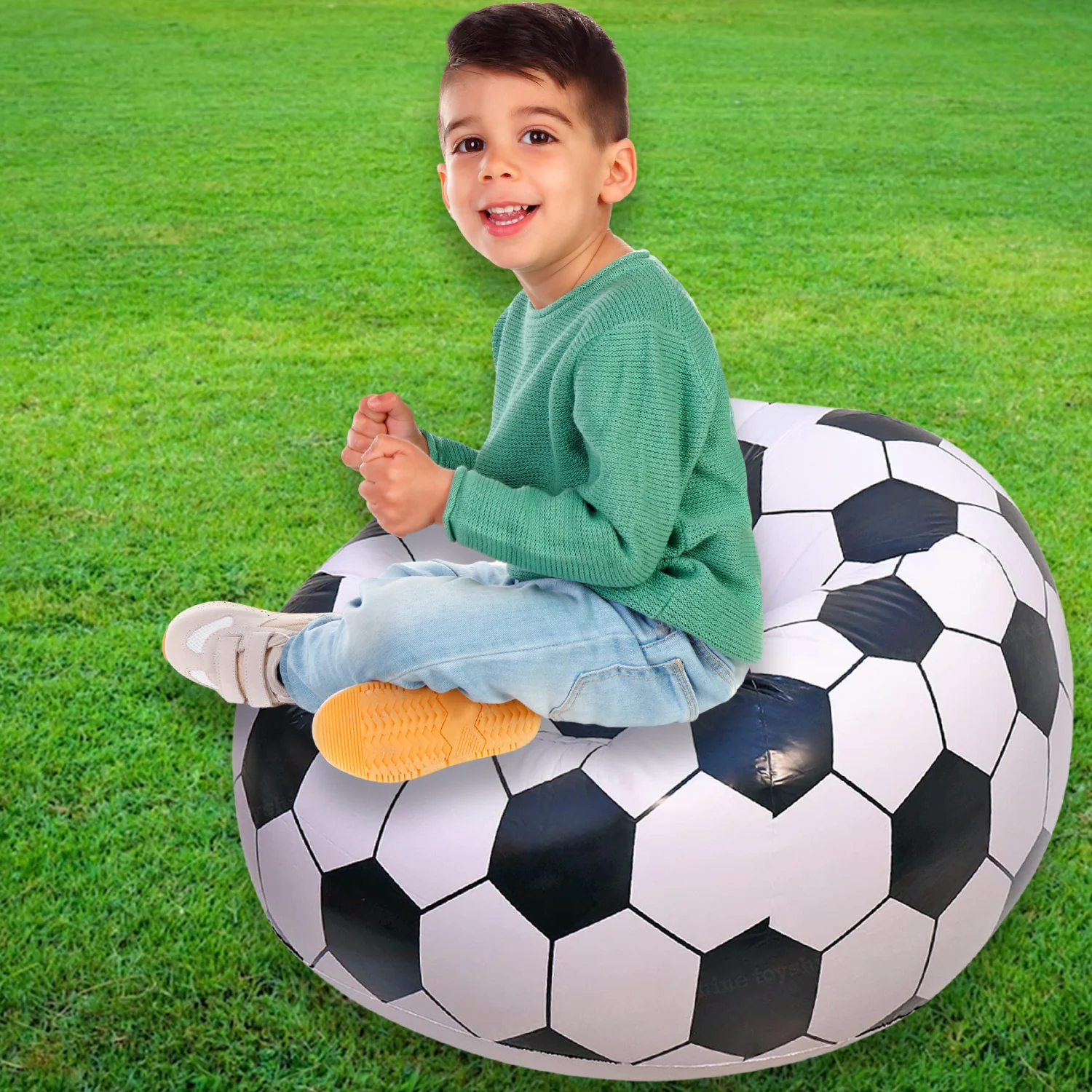 Foldable Cartoon Style Folding Chair Ball Chair Sofa for Adults Kids 110×80 cm - Image 6
